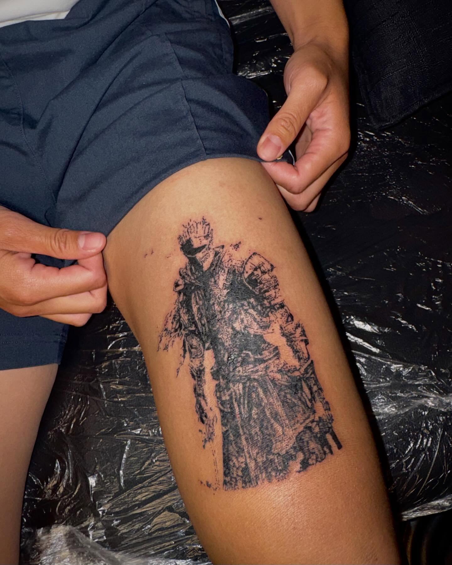 Tattoo by @oxurminexo — black_and_grey