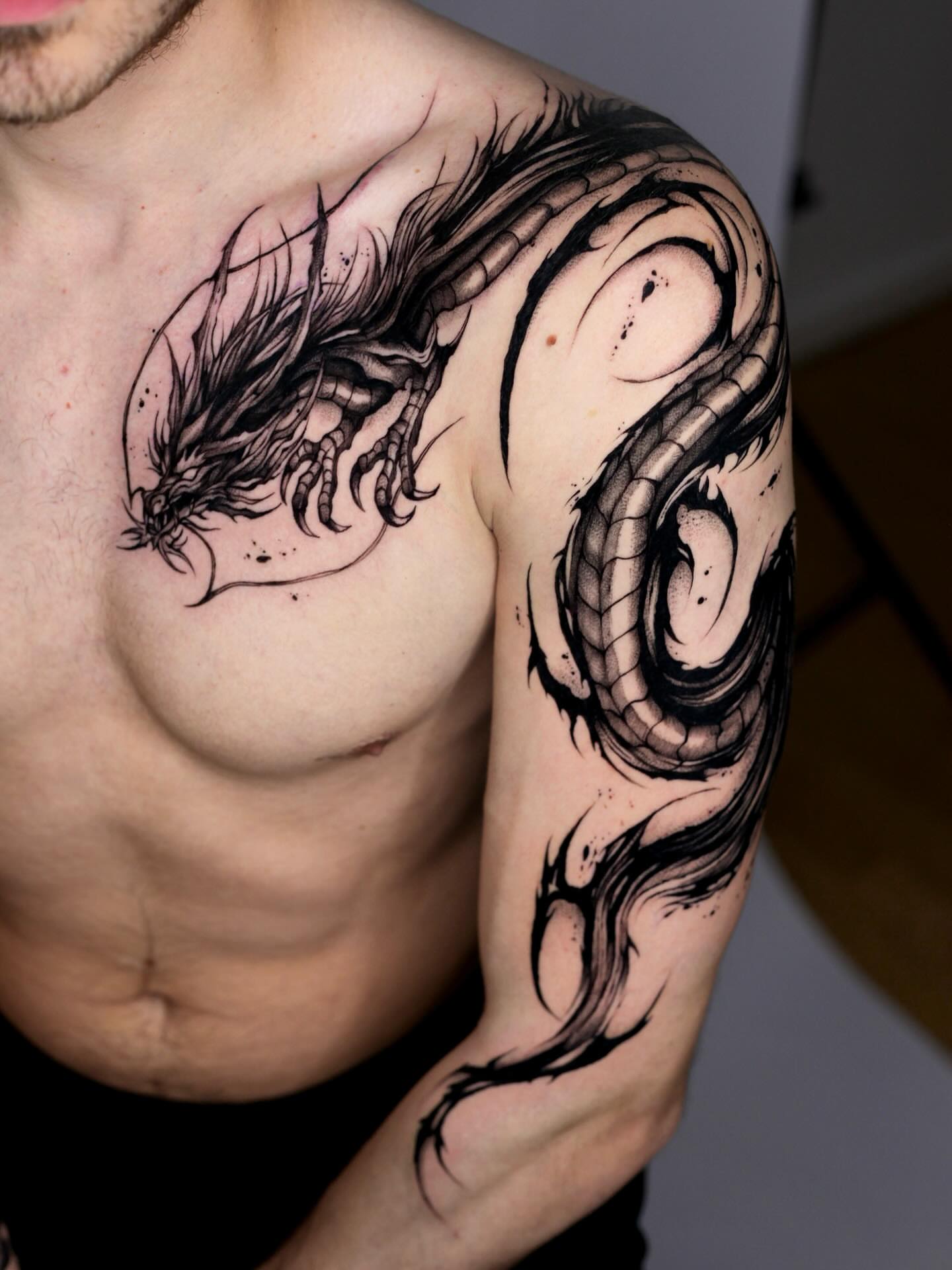 Tattoo by @kim9ang — black_and_grey, realism