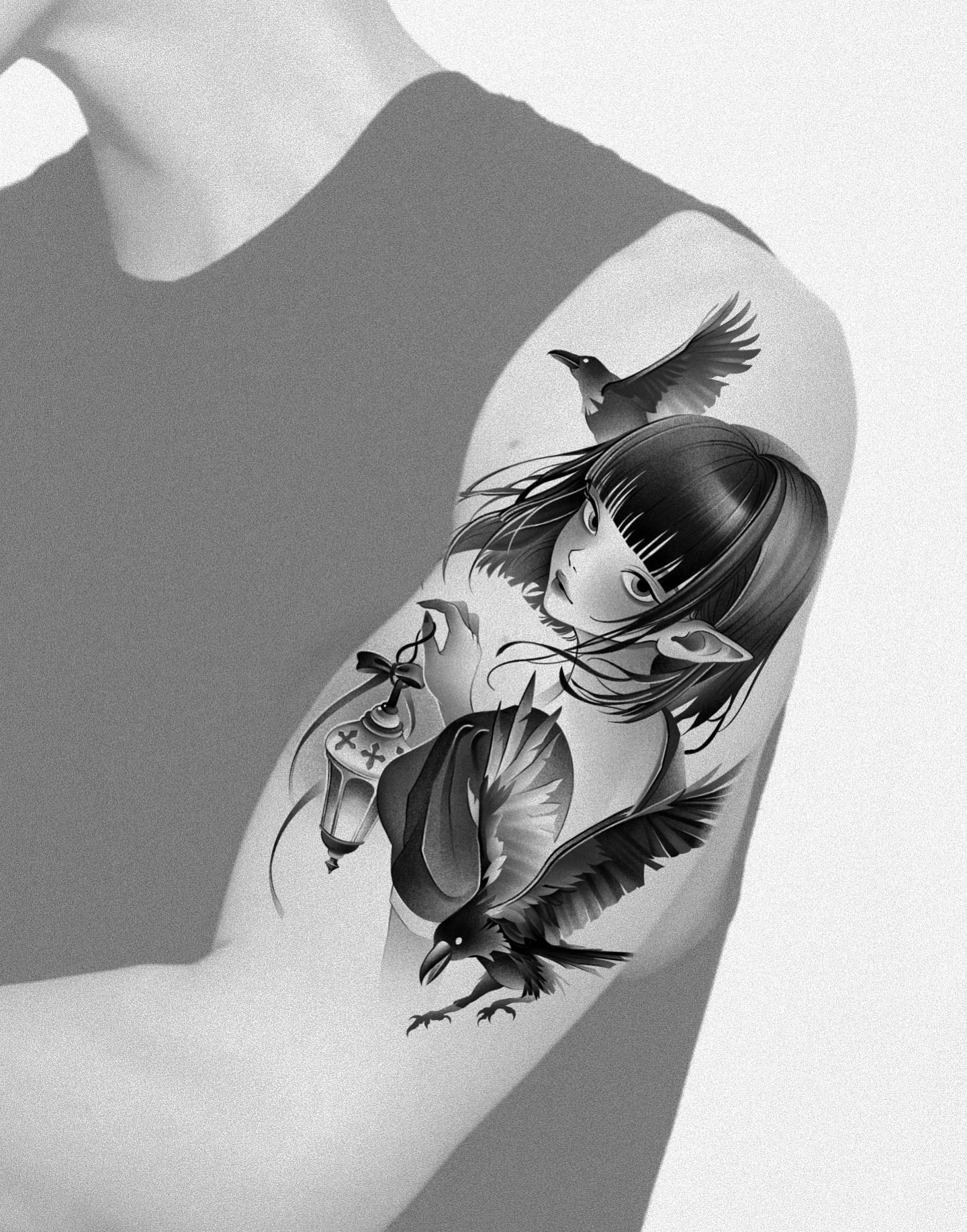 Tattoo by @live_tattooer — anime, dark_realism