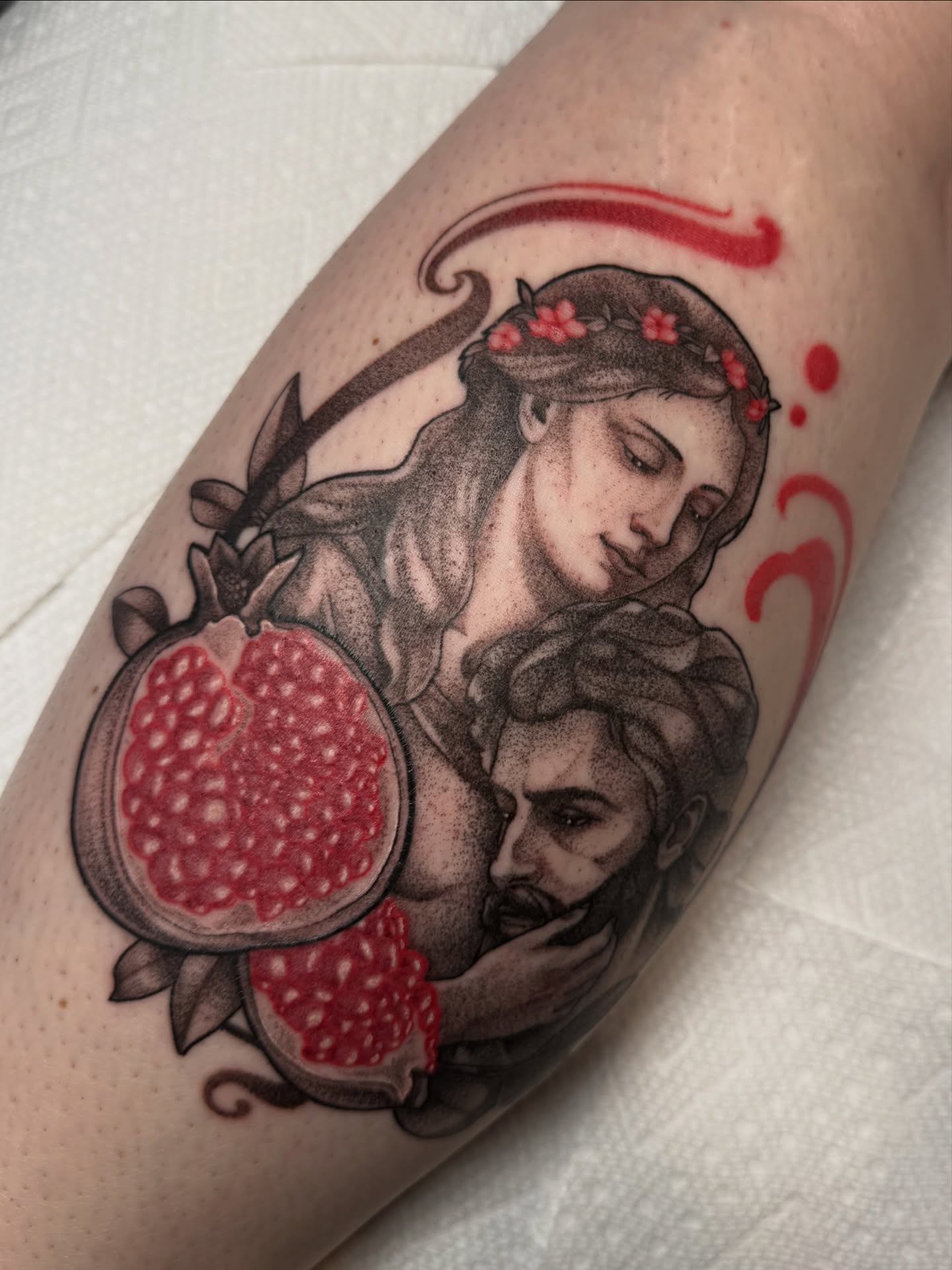 Tattoo by @back_alley_emily — realism, dotwork