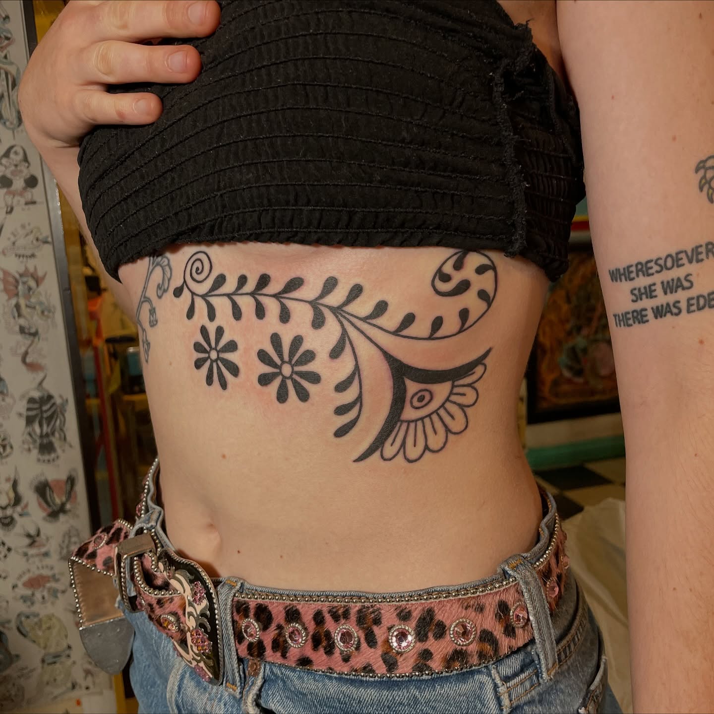 Floral design ornamental tattoo on the torso by เผ เผถ ๐ฐ๐๐๐๐๐๐ เผถ ๐๐๐ถ เผถ เผ