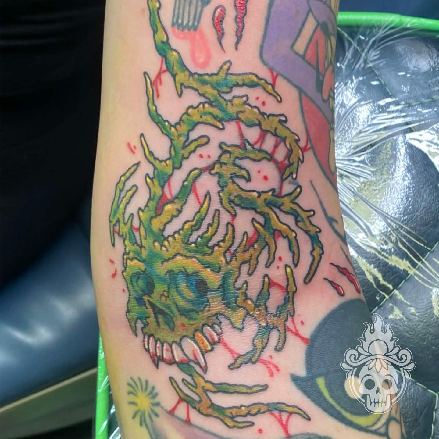 Tattoo by @killer_with_kindness — american_traditional, trash_polka