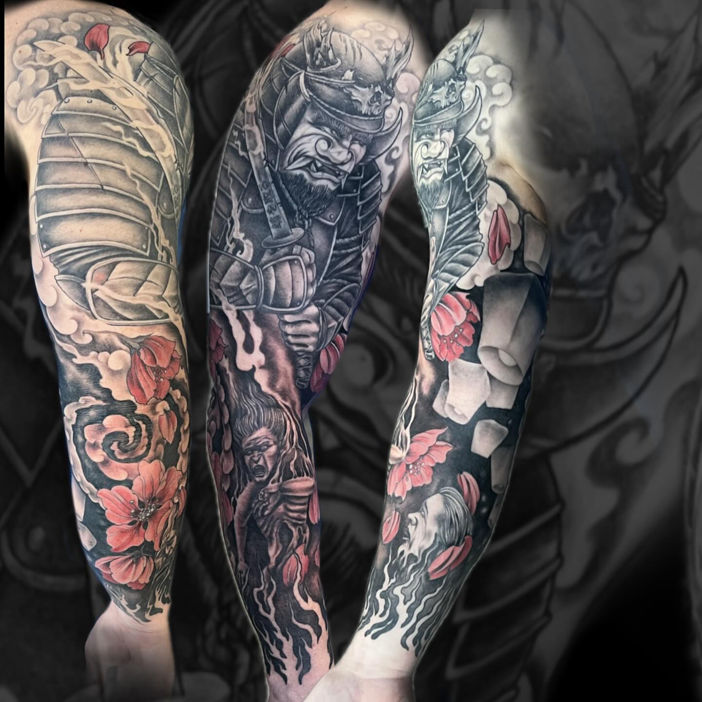 Tattoo by @skerrybrownie — japanese_irezumi, black_and_grey
