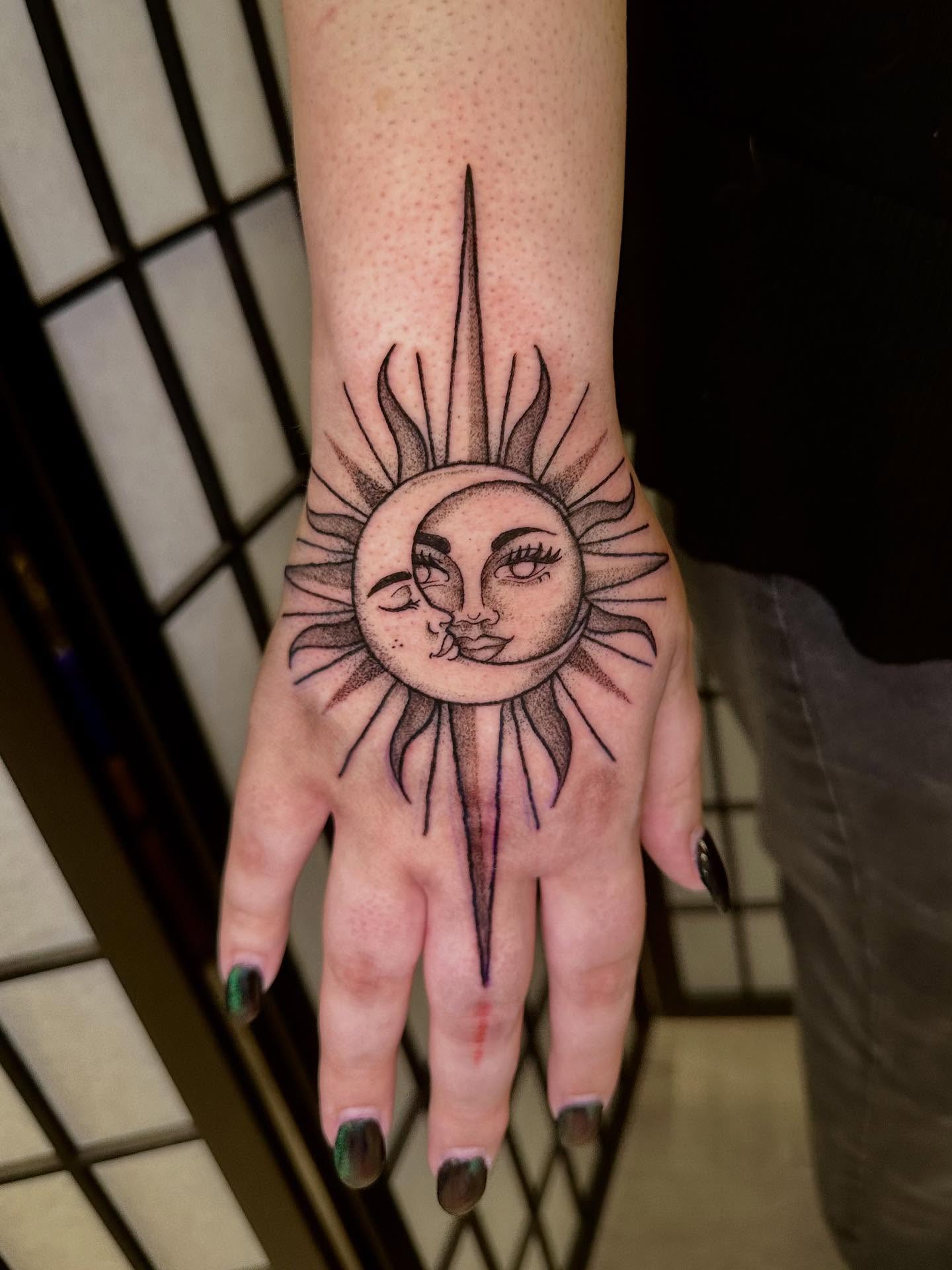 Tattoo by @kreidtattoo — dotwork, black_and_grey