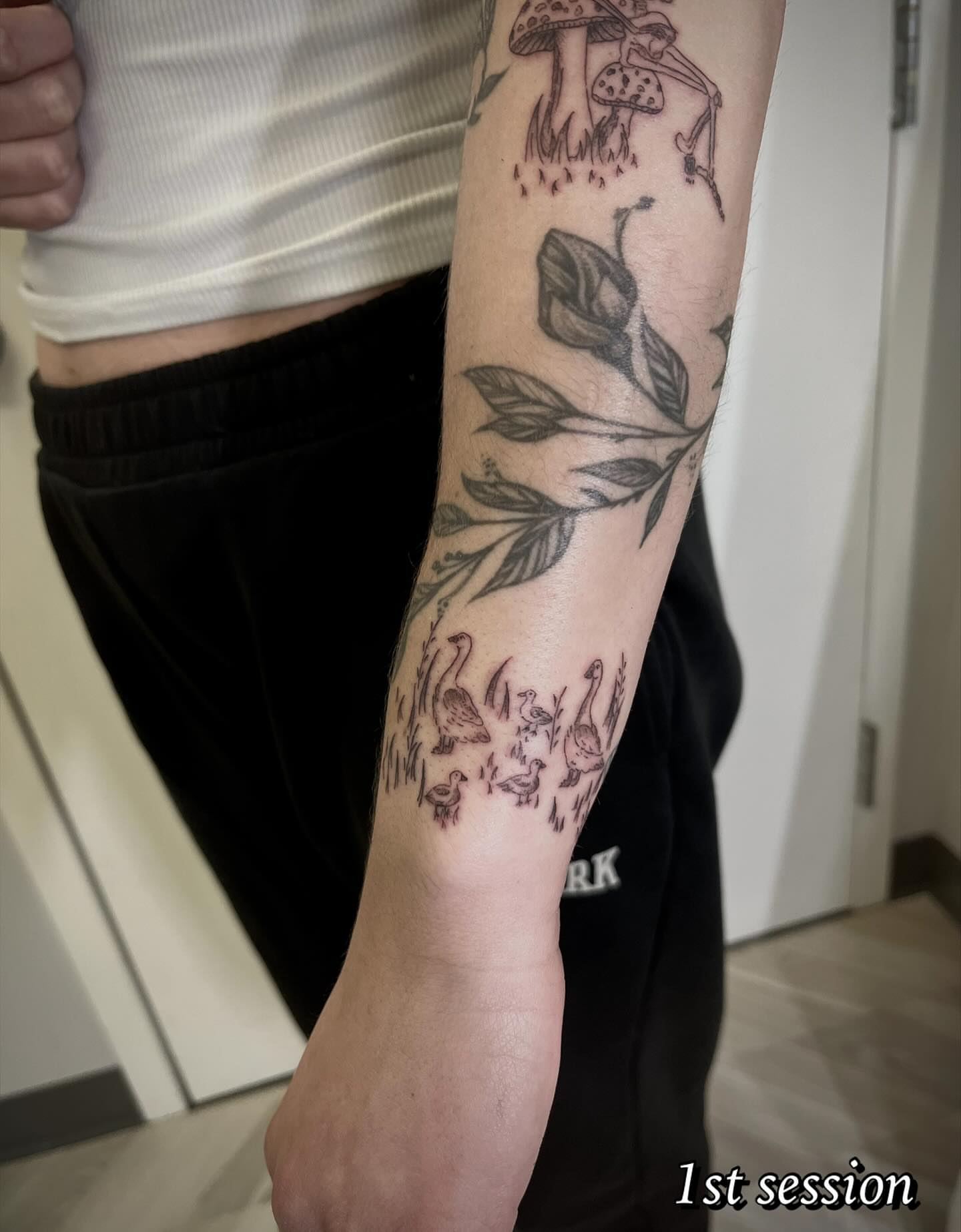 Tattoo by @catgirltattoo — black_and_grey