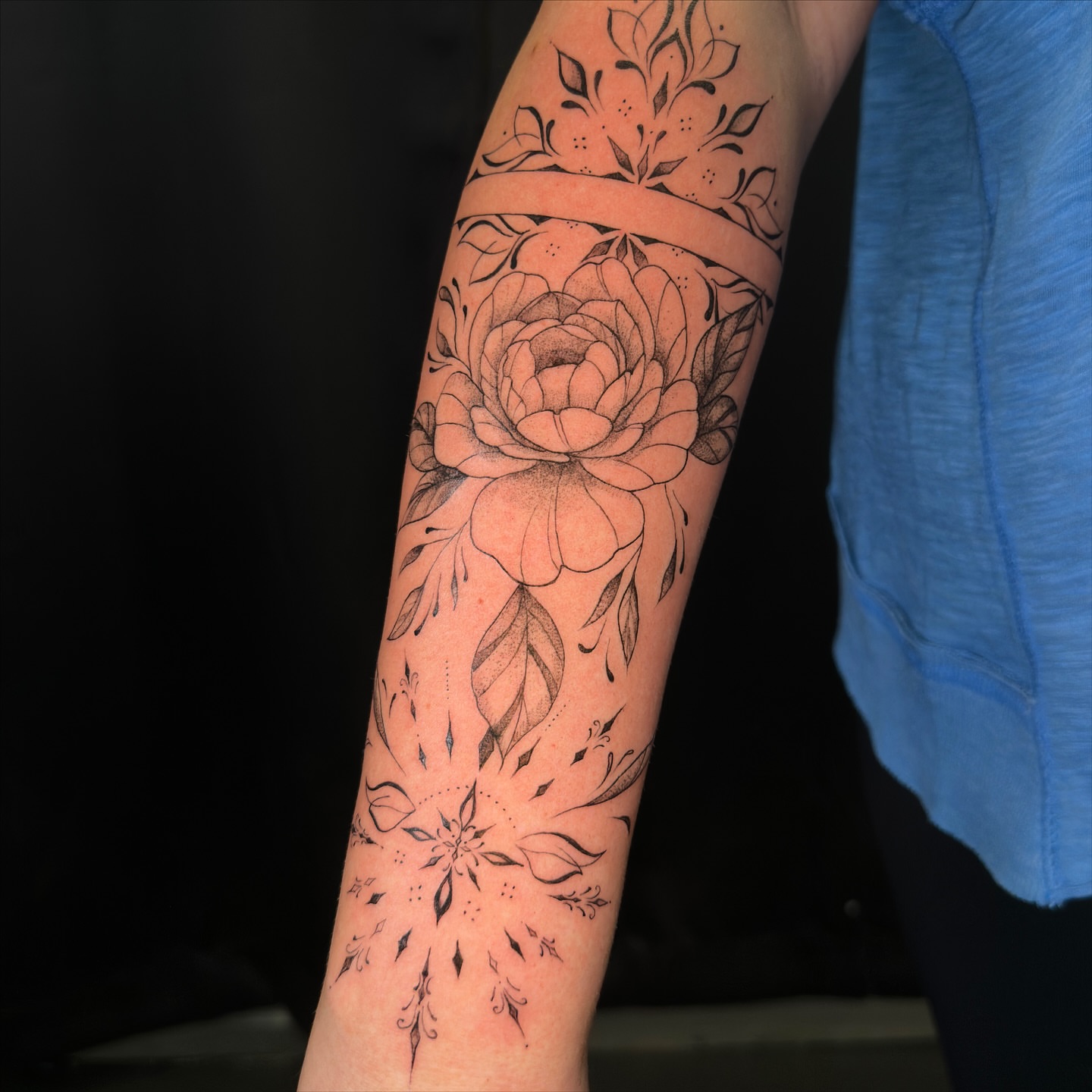 Tattoo by @huestatts — black_and_grey