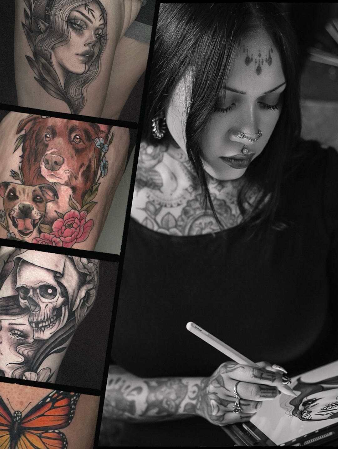 Tattoo by @elena.rivera.tattoos — american_traditional, dotwork