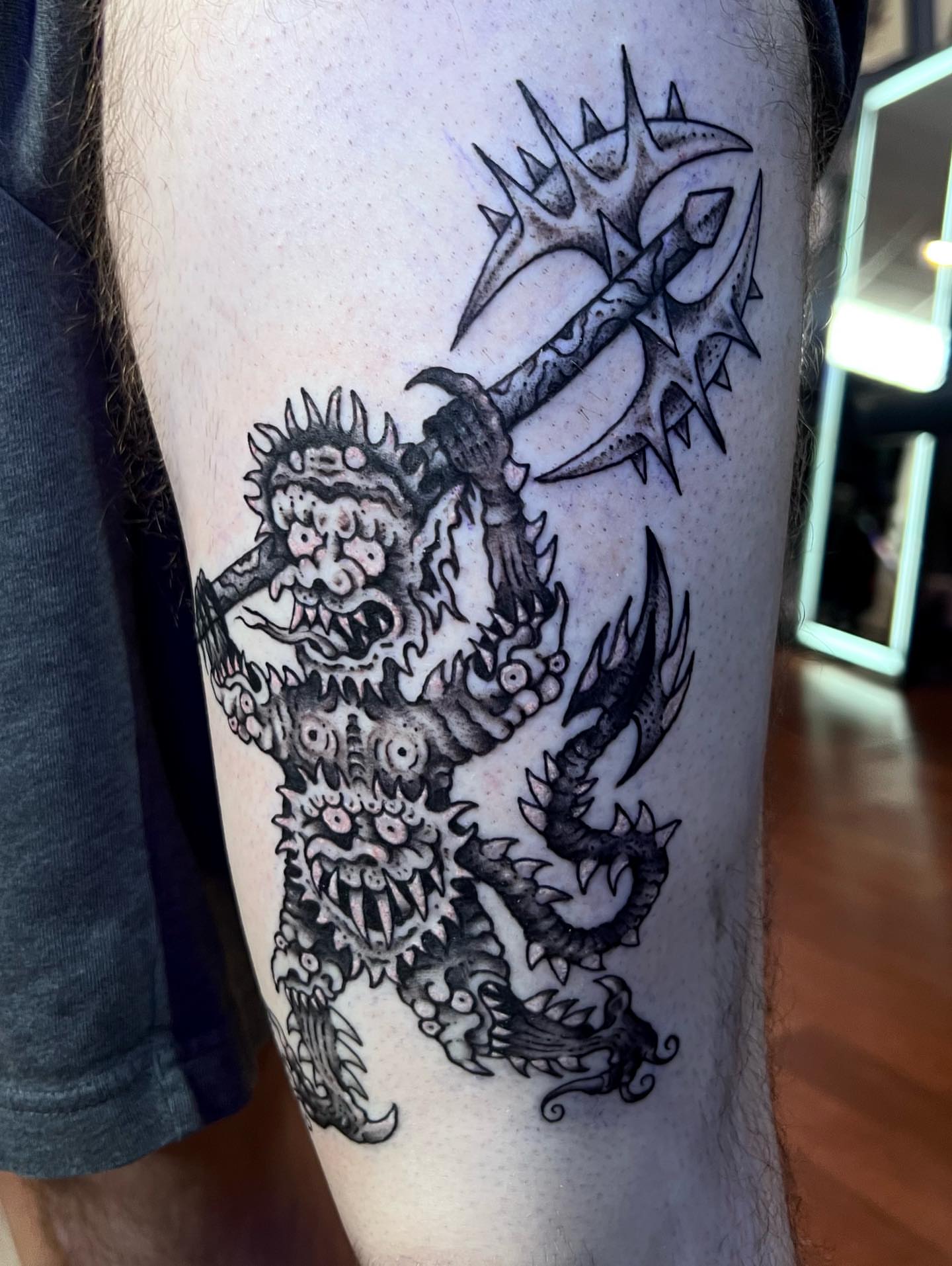 Tattoo by @artbyady — black_and_grey