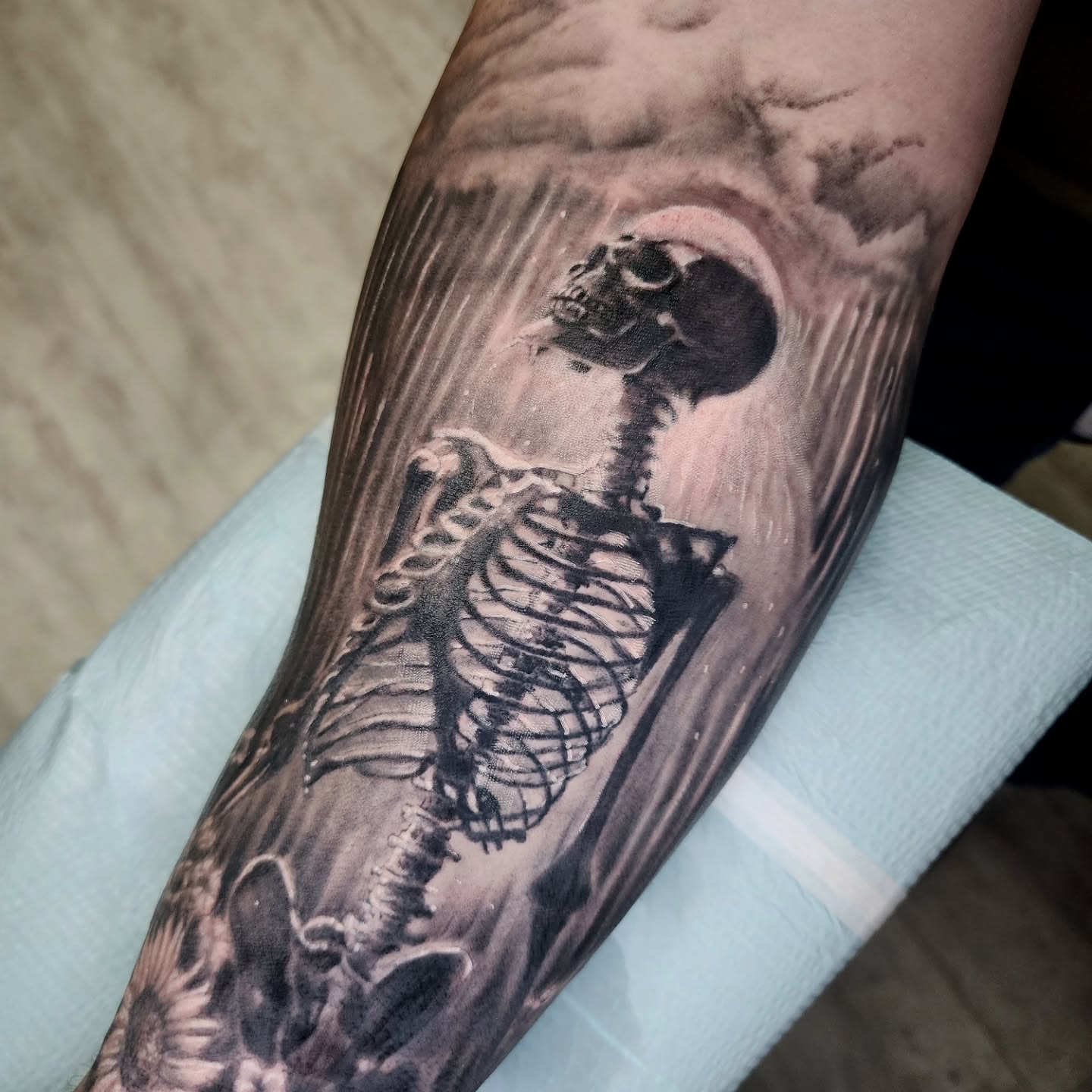 Tattoo by @zachmullinstattoos — black_and_grey