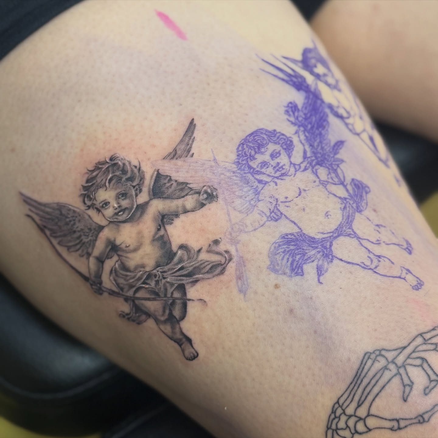 Tattoo by @scarlet.tattooz — black_and_grey