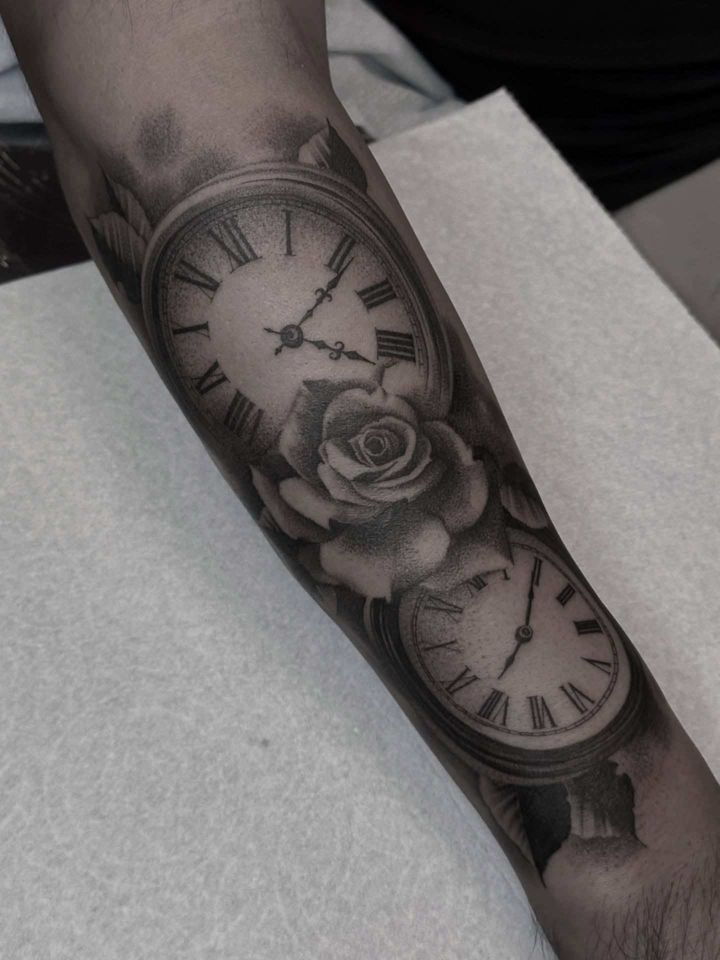 Tattoo by @beholds_ — black_and_grey, realism