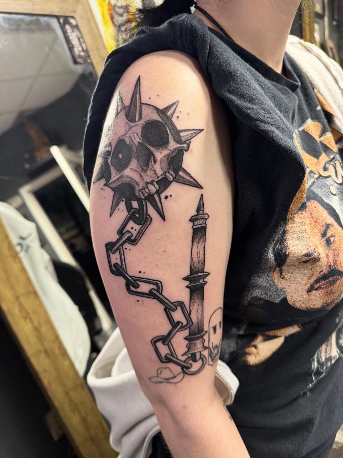 Tattoo by @kylehtattoo — black_and_grey, geometric