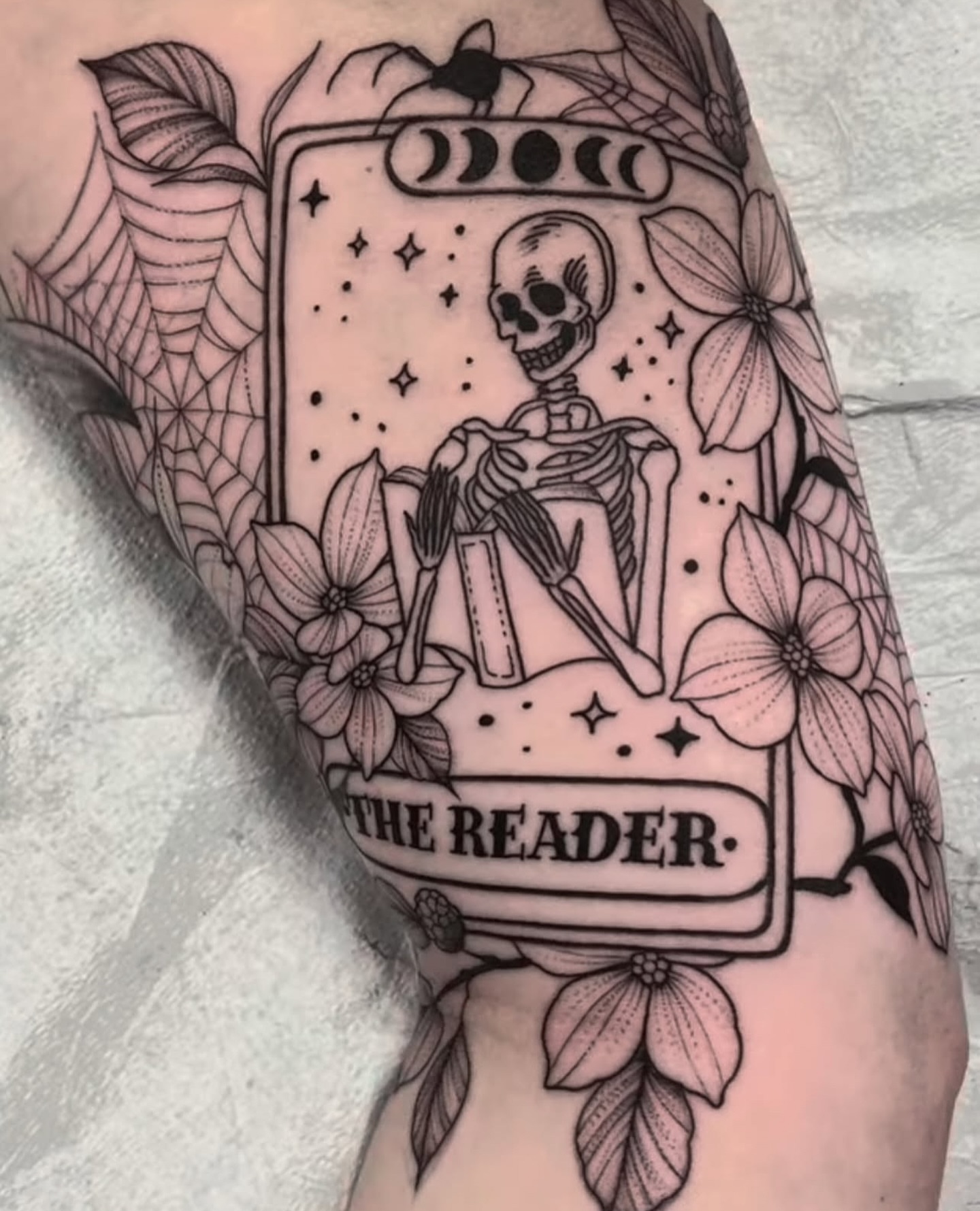 Tattoo by @finelineperception — black_and_grey, dotwork