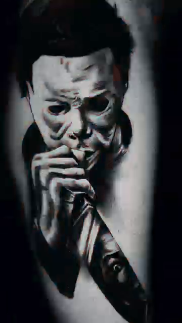 Michael Myers realism tattoo by Danny Aceves ✨ San Diego tattoo artist