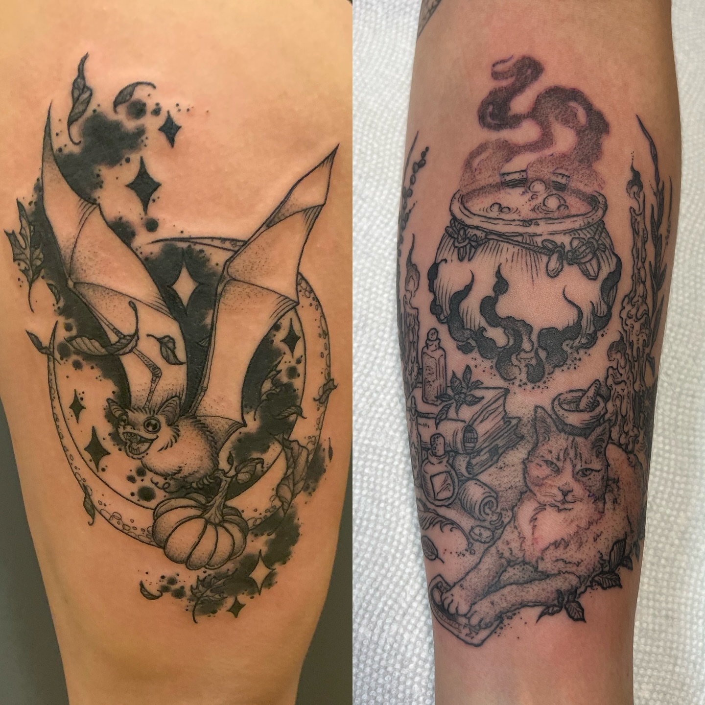 Tattoo by @rebekatattoos — dotwork, black_and_grey