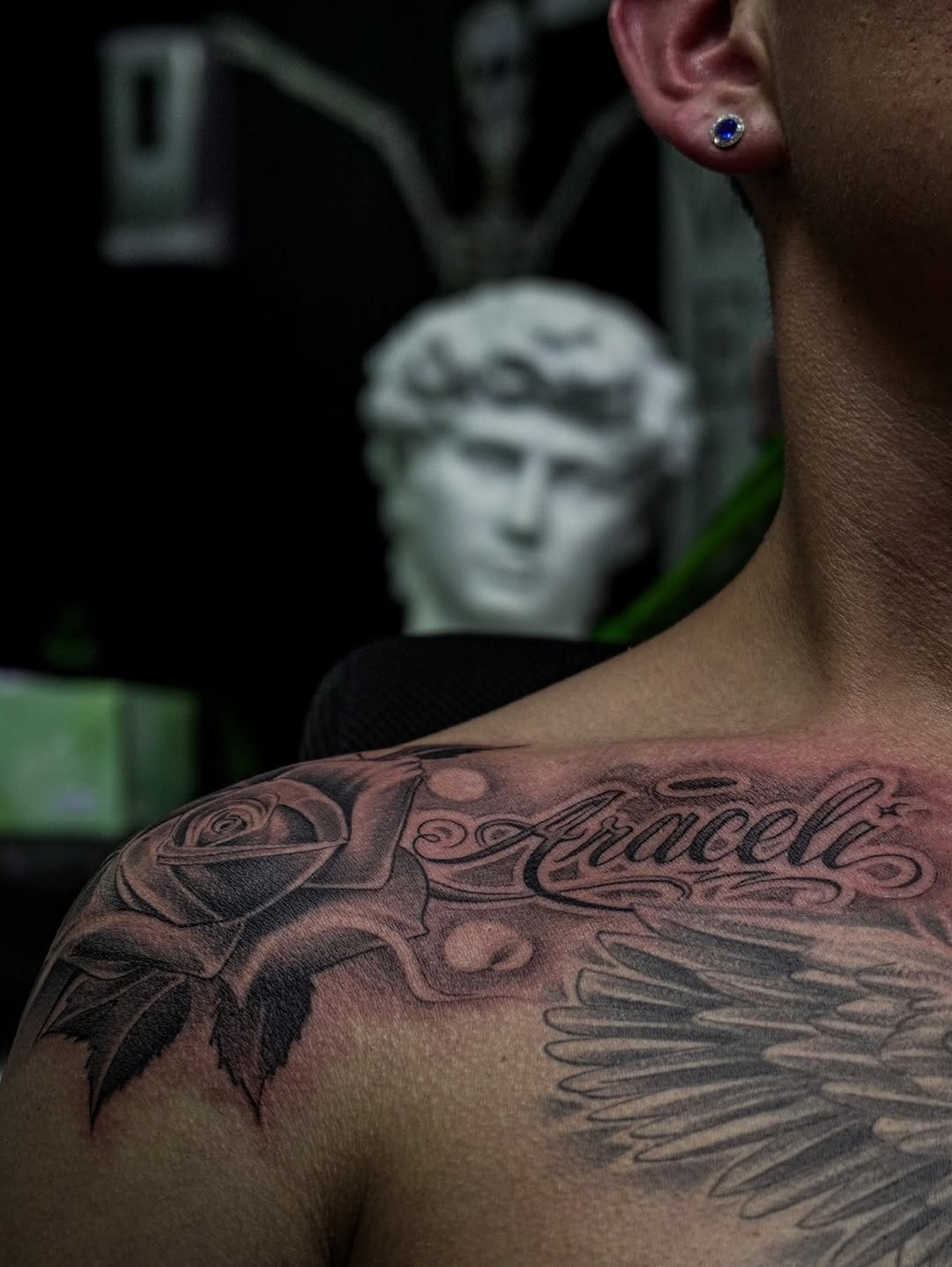 Tattoo by @302inkgod — black_and_grey, lettering_script