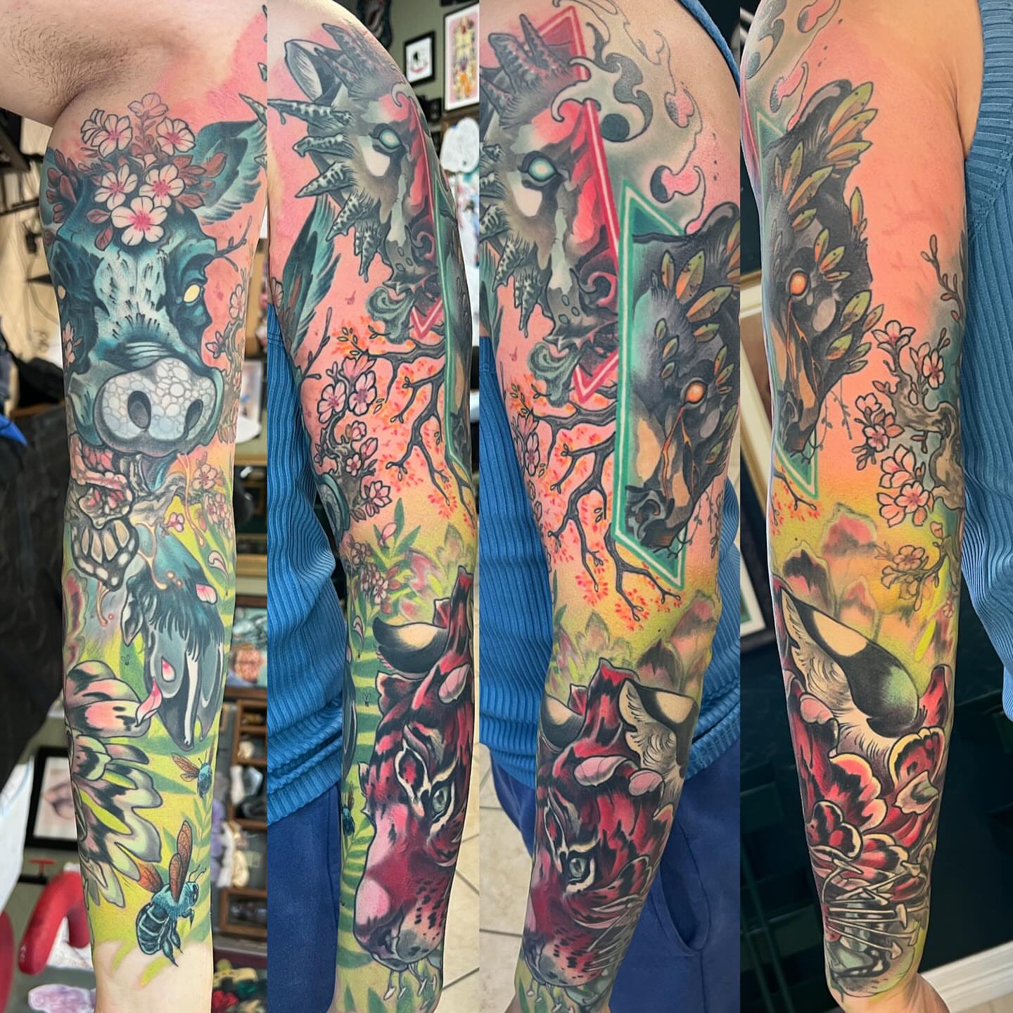 Tattoo by @hairofthehound — american_traditional, dotwork