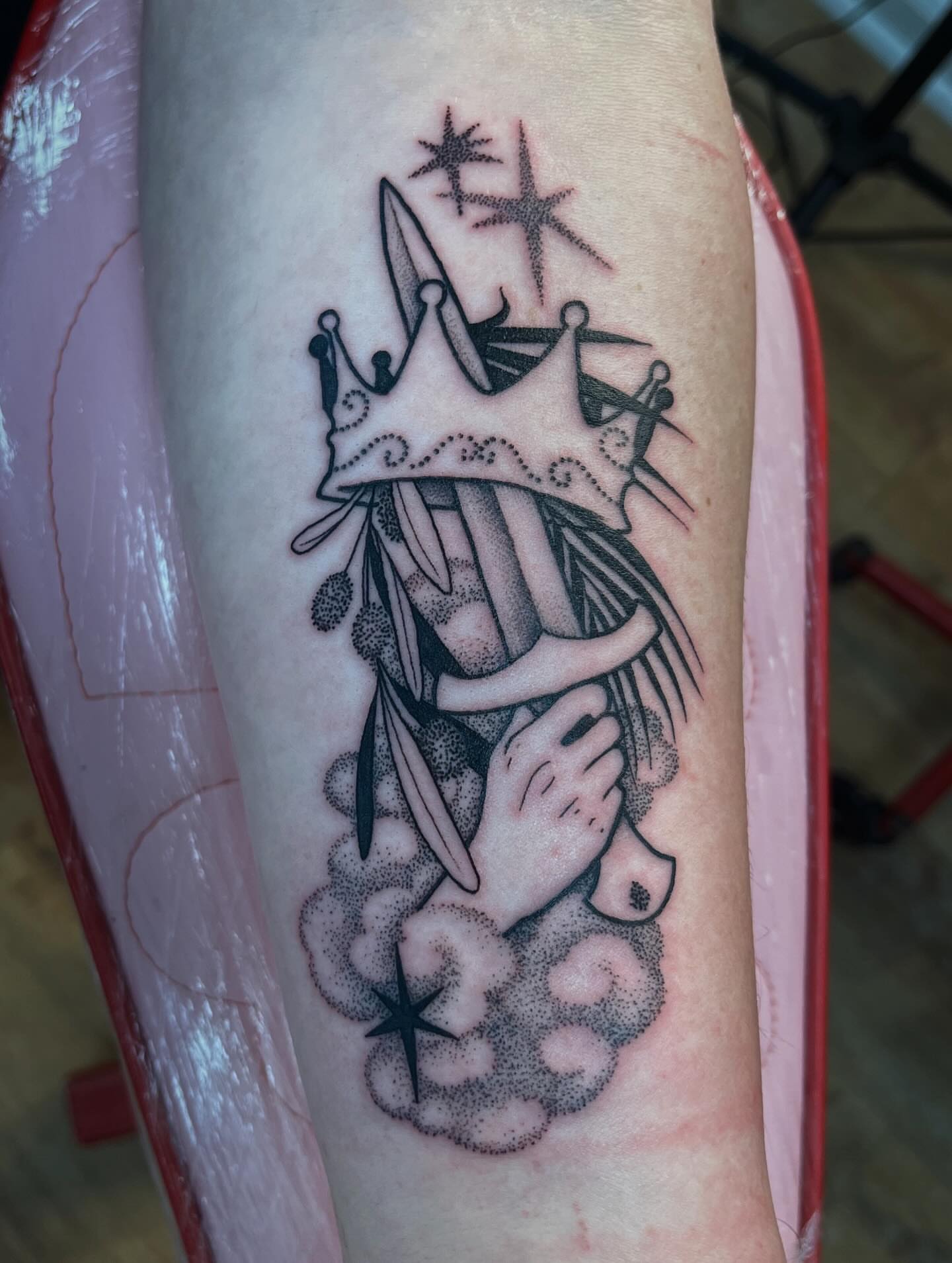 Tattoo by @rockylovetattoos — dotwork