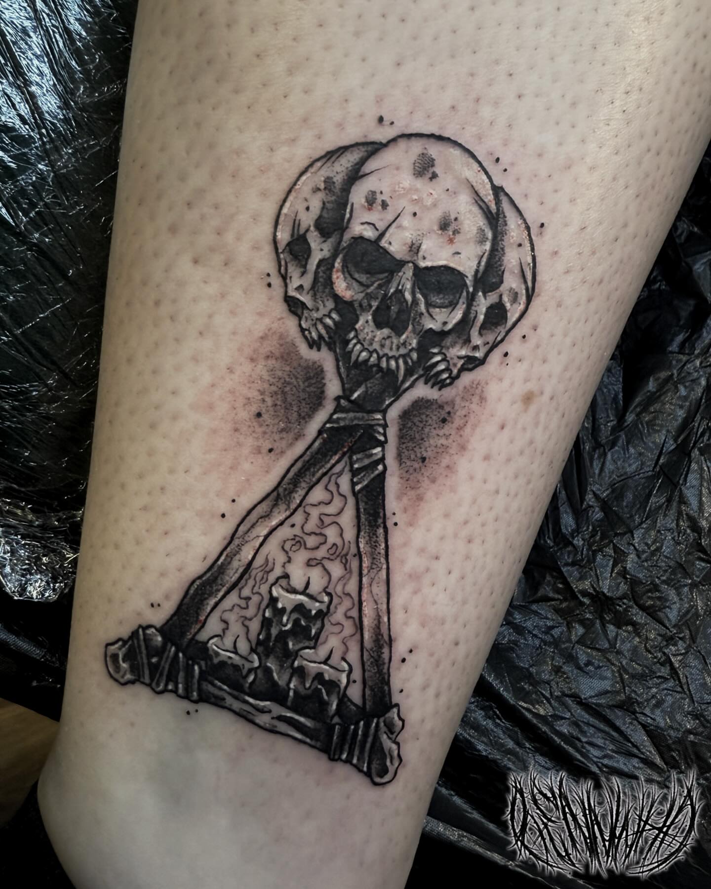 Tattoo by @bennwho_tattoo — black_and_grey