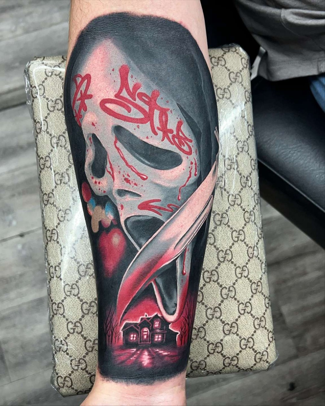 Skull dark realism tattoo on the forearm by Zack Havoc