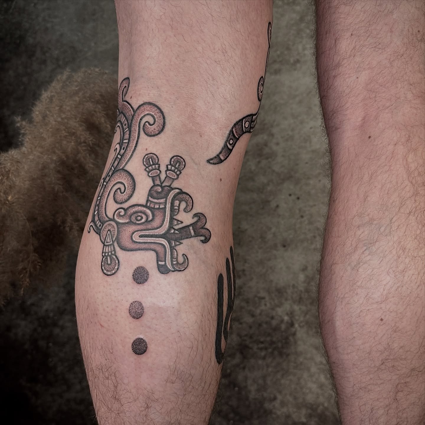 Octopus dotwork tattoo on the forearm by Carmen Figueroa, New York, New York