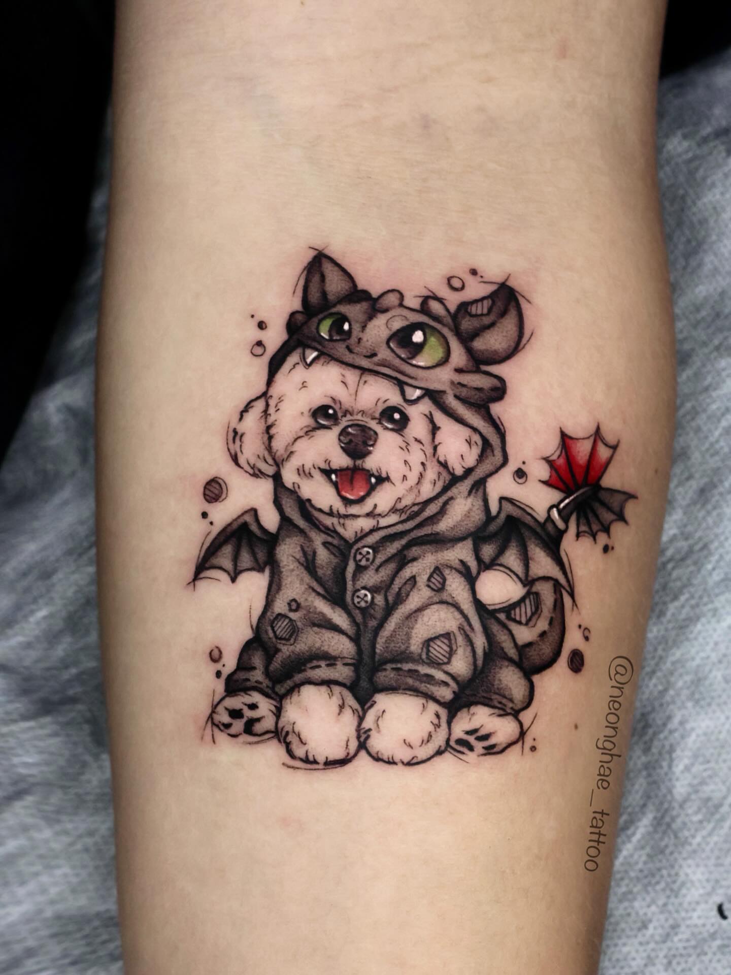 Tattoo by @neonghae — dotwork, realism
