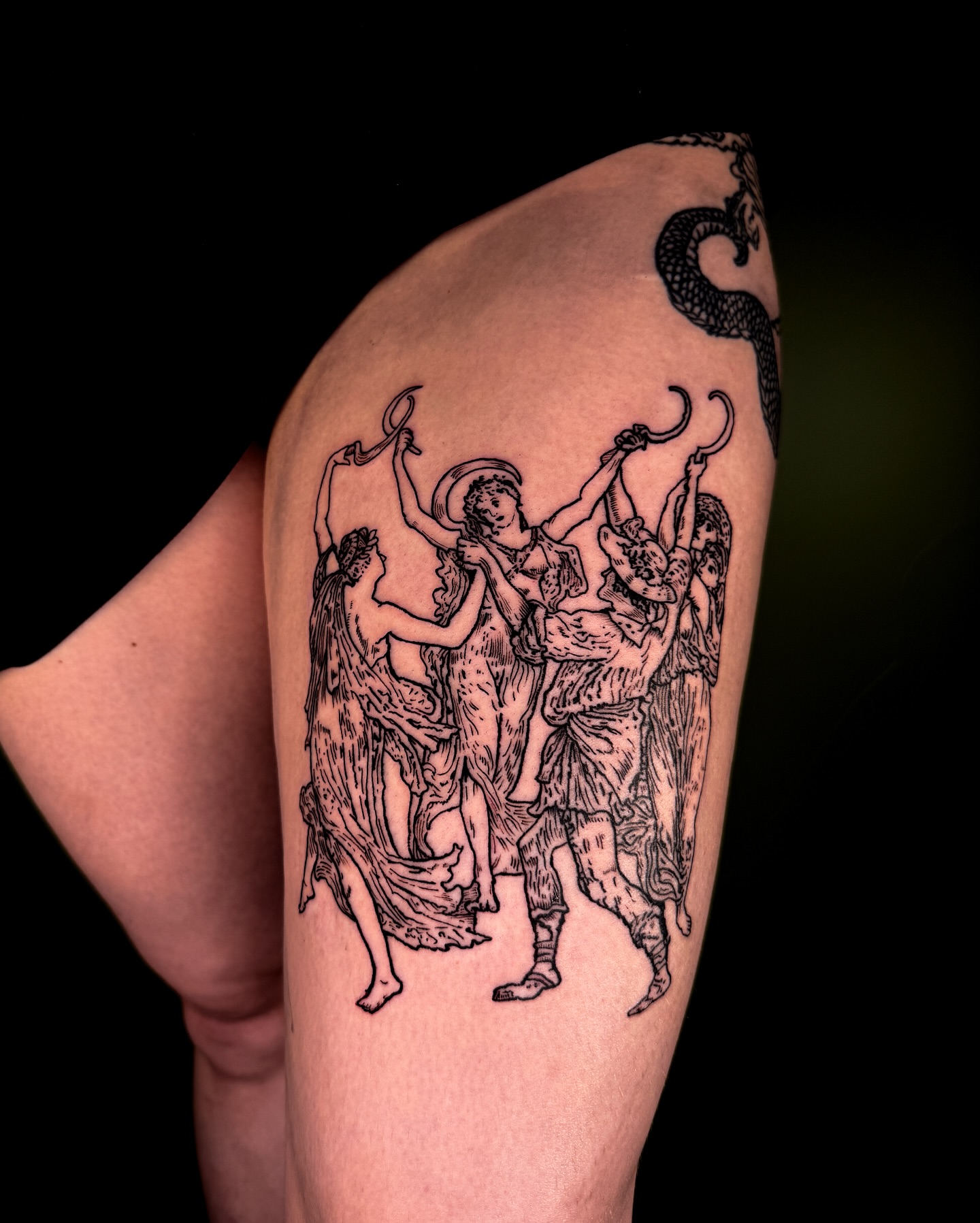 Tattoo by @faunawitchtattoo — black_and_grey