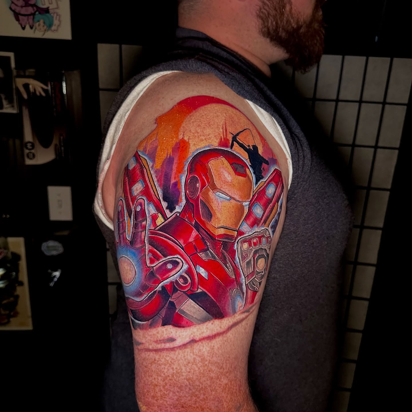 Iron Man realism tattoo on the forearm by Robert Douglas