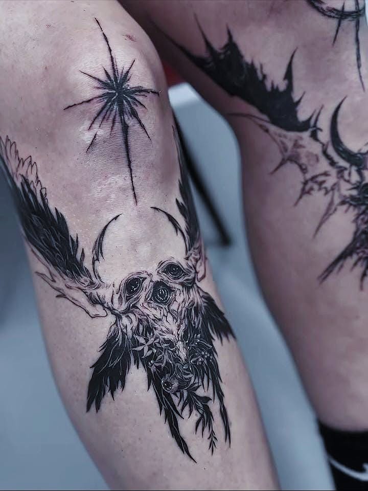 Tattoo by @tattooist_aleksa — dark_realism, black_and_grey