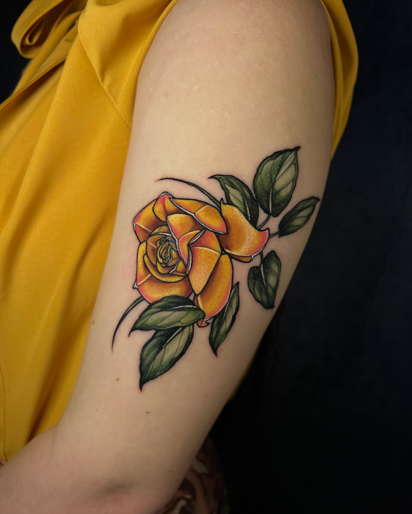 Yellow rose realism tattoo on the forearm by 𝖃𝖆𝖓𝖉𝖗𝖎𝖆 ✦ ᴏʀᴇɢᴏɴ ᴛᴀᴛᴛᴏᴏ ᴀʀᴛɪꜱᴛ