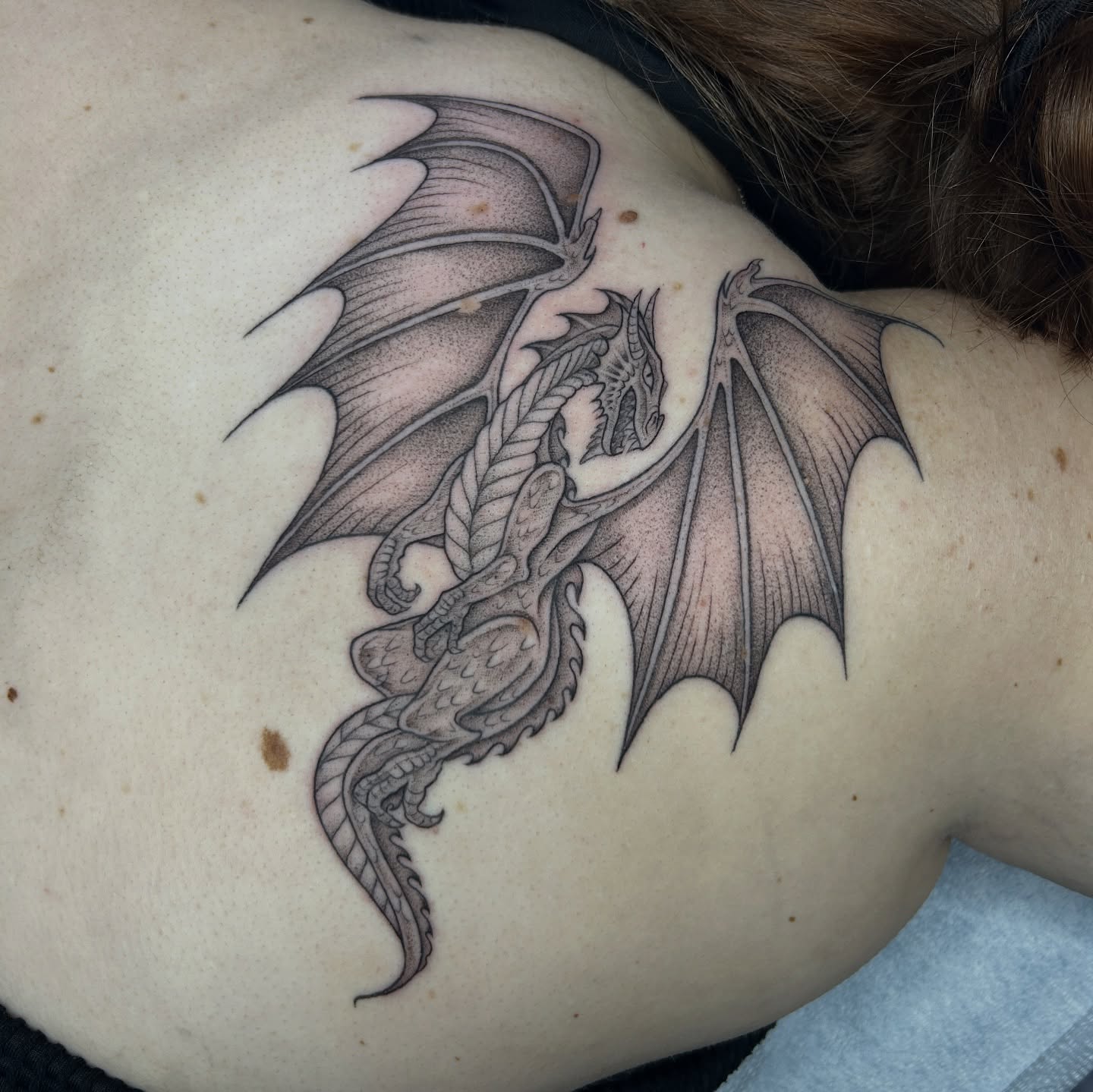 Tattoo by @sweetcarolinetattoo — black_and_grey