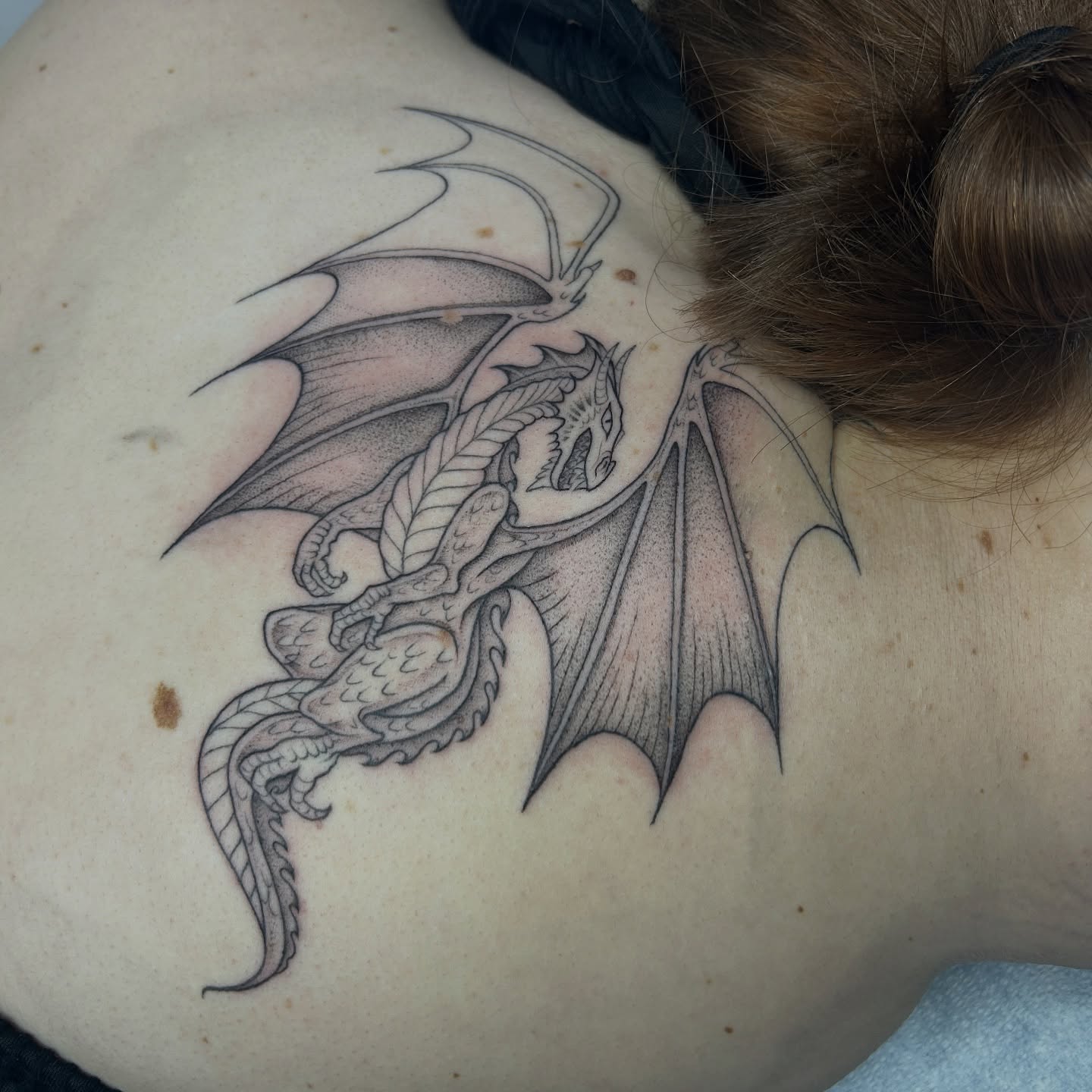 Tattoo by @sweetcarolinetattoo — black_and_grey