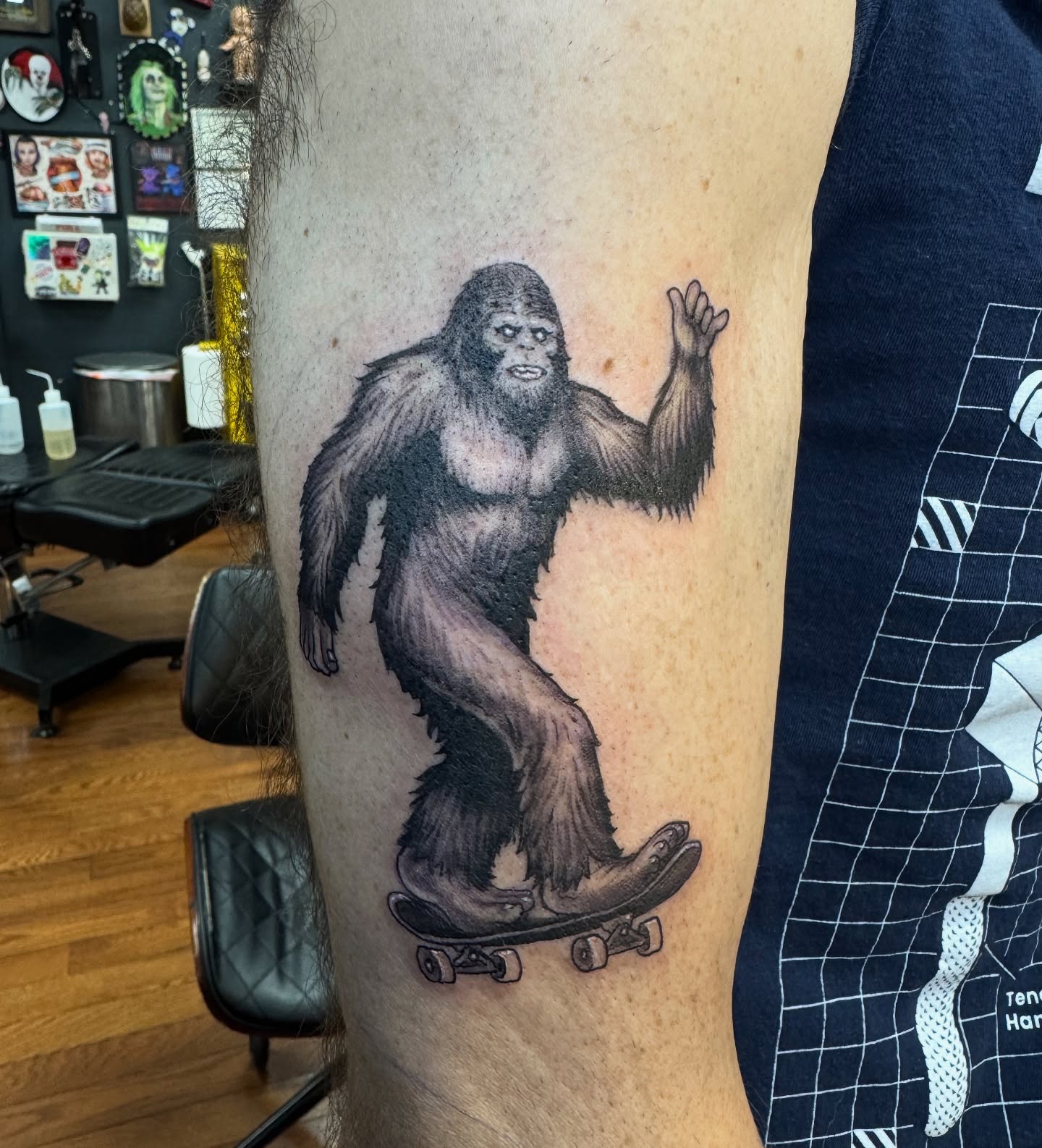 Bigfoot realism tattoo on the forearm by Hori Shit