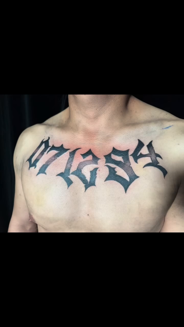 071894 lettering script tattoo by Kai