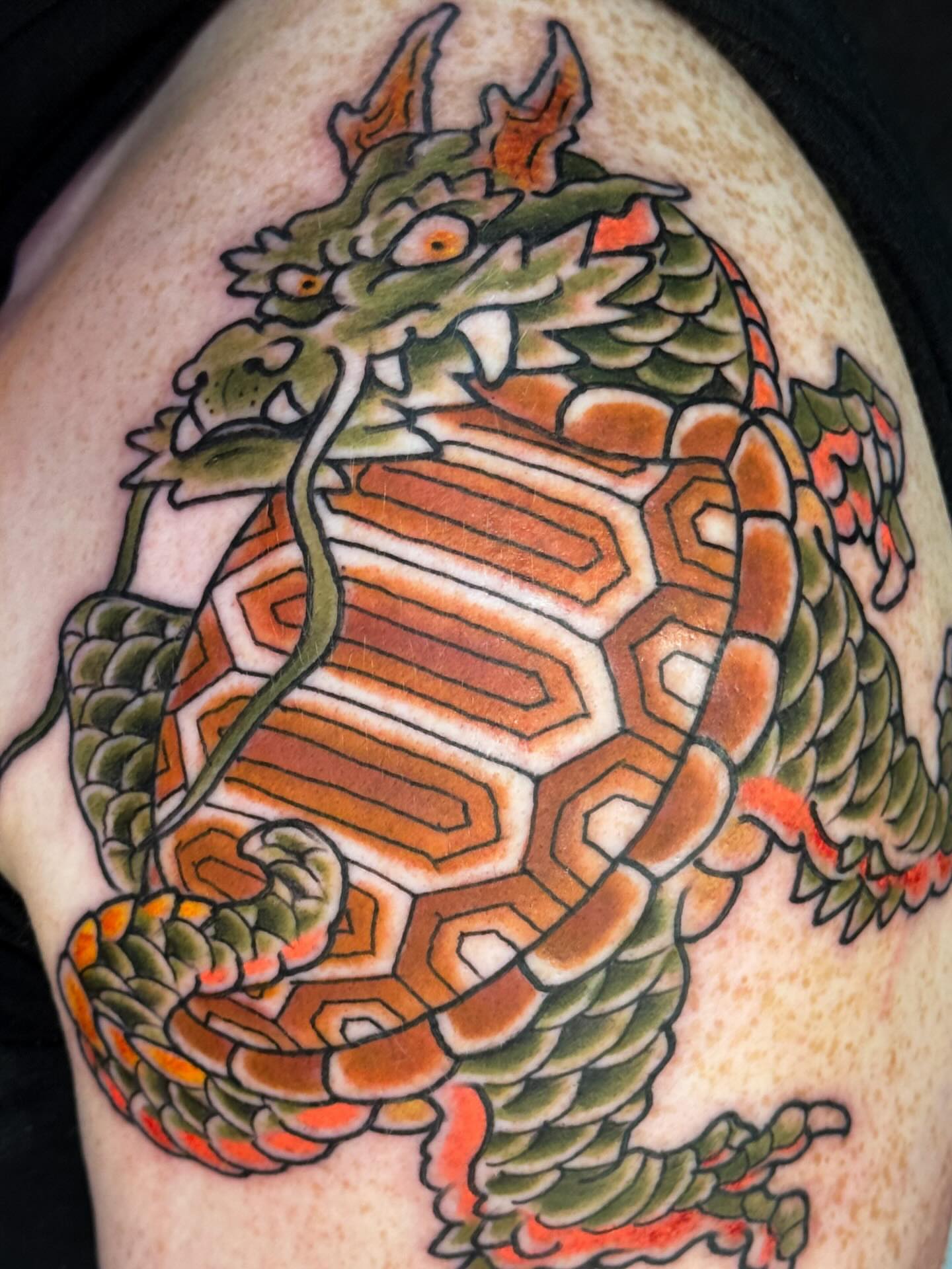 Tattoo by @bicycle_bobs_tat2 — japanese_irezumi, geometric