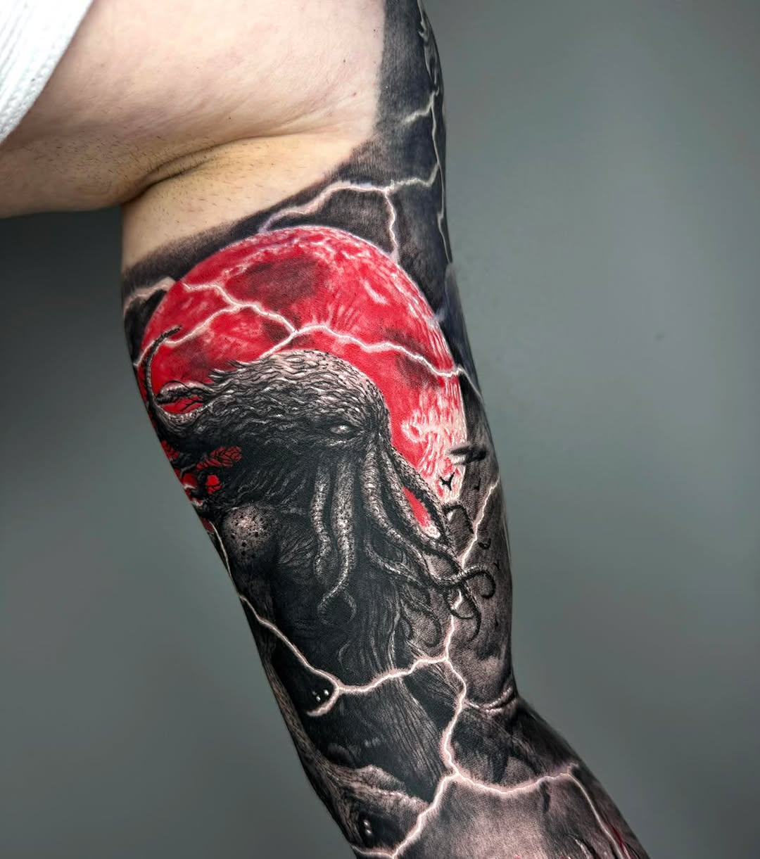 Tattoo by @elmertattoo1 — dark_realism, blackwork