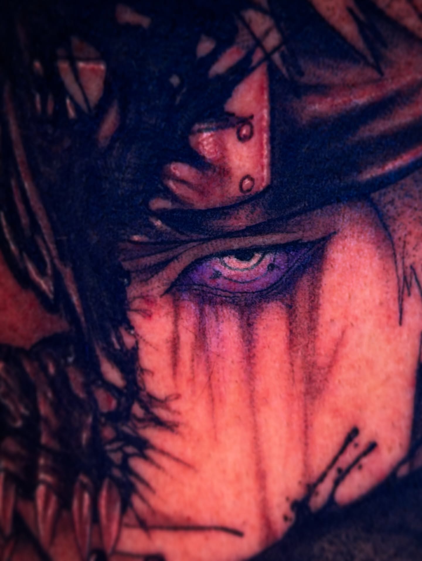 Eye with tears dark realism tattoo on the head by Aiden Madrigal