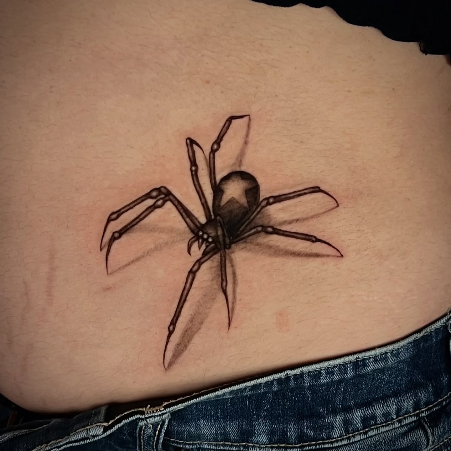 Spider realism tattoo on the torso by ☆ Kelly ☆