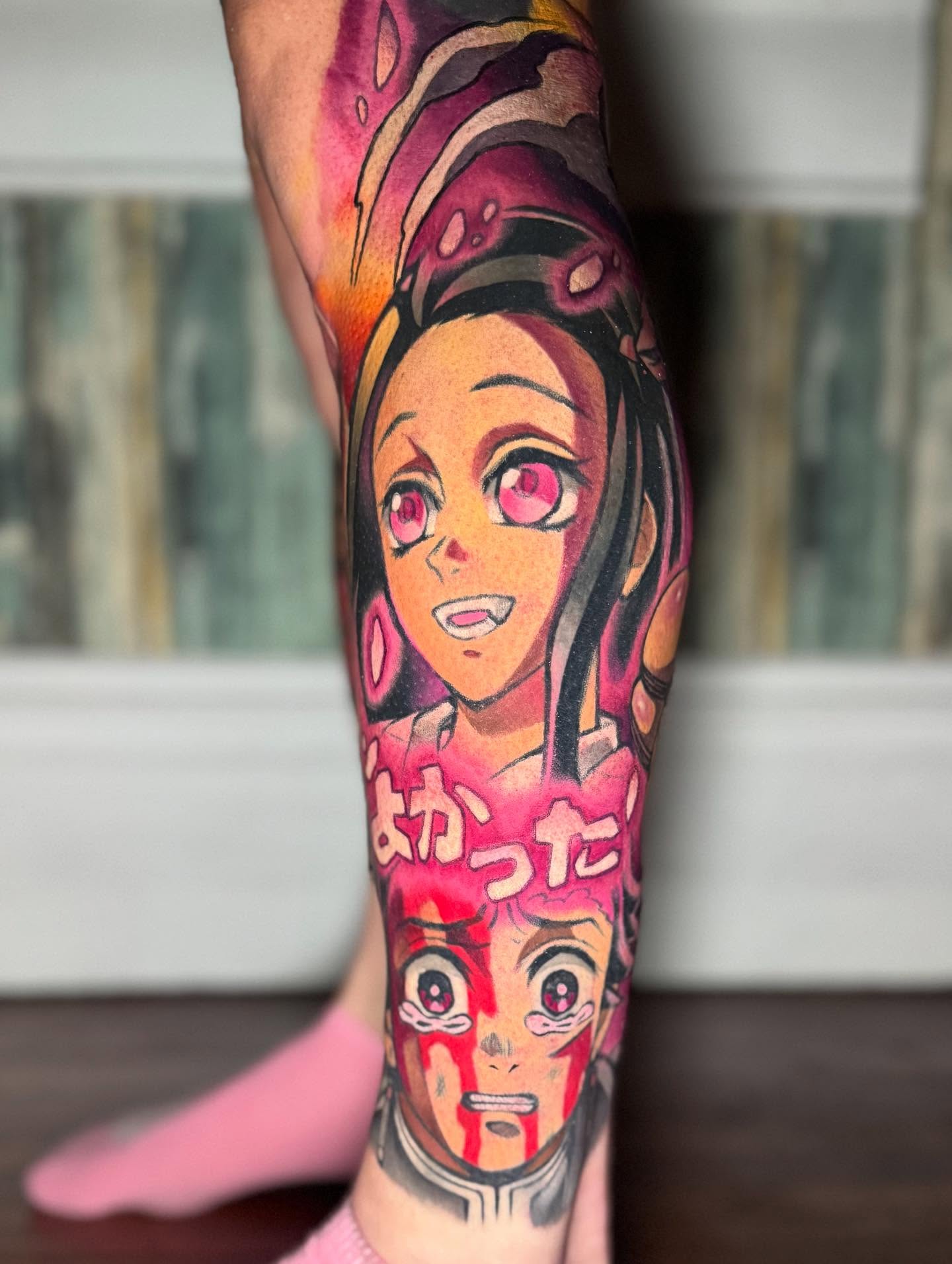 Tattoo by @piercingsbybefffff_ — anime, dotwork