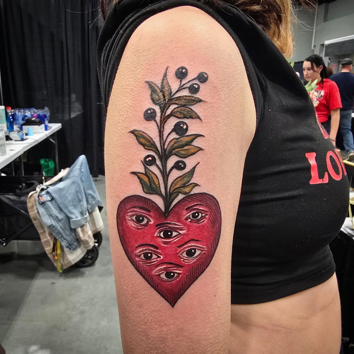 Tattoo by @tatpandaink — american_traditional, dotwork