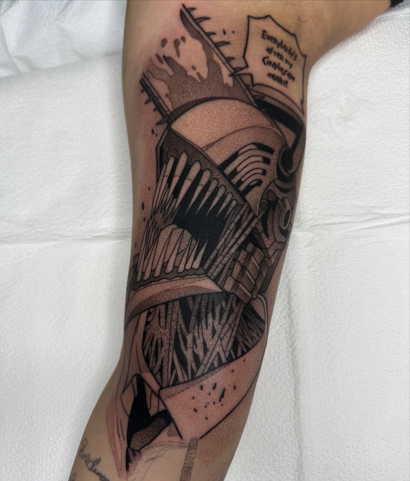 Abstract structure dotwork tattoo on the forearm by Z, Greenville, South Carolina