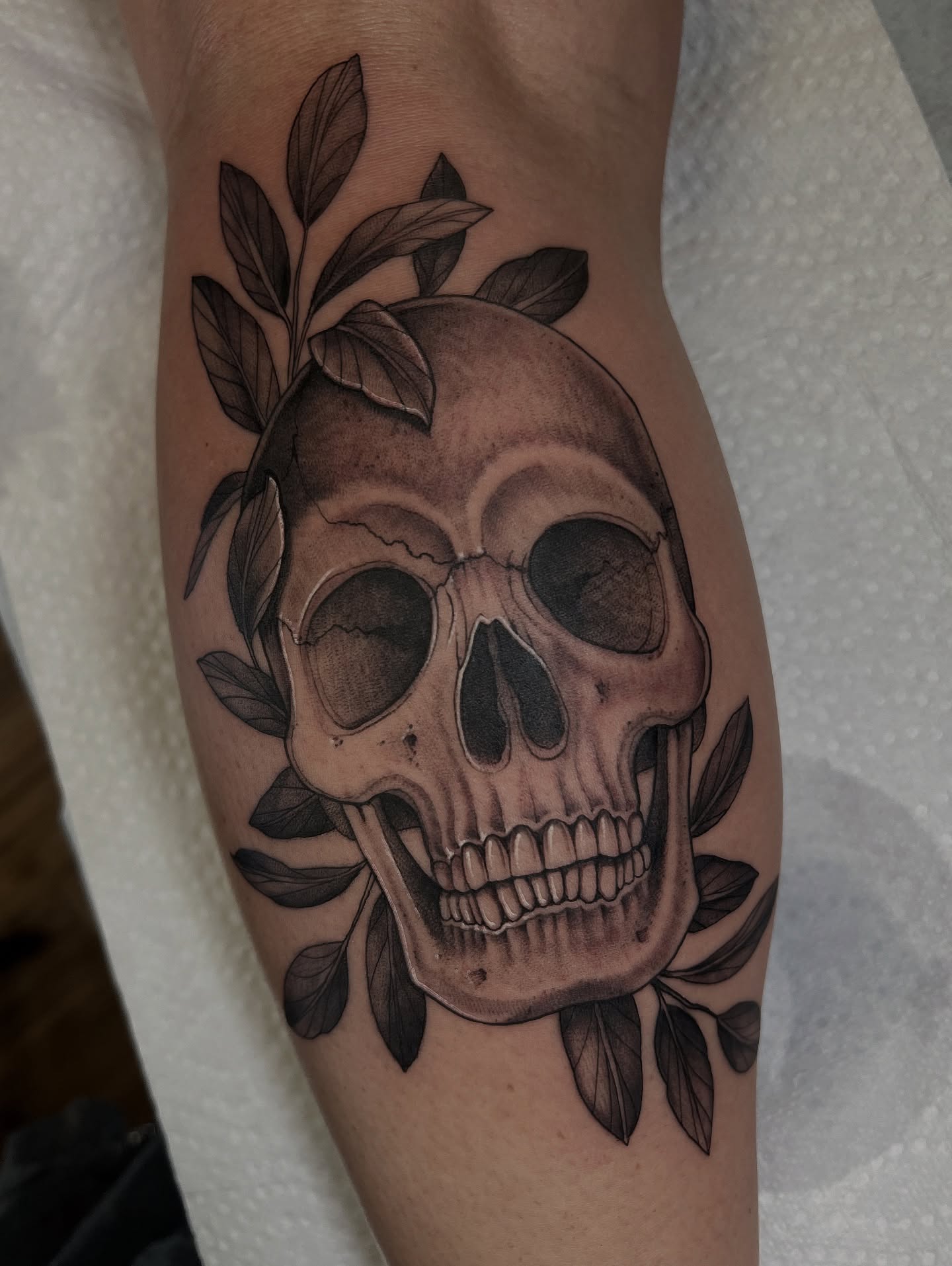 Tattoo by @hotmessnation — black_and_grey