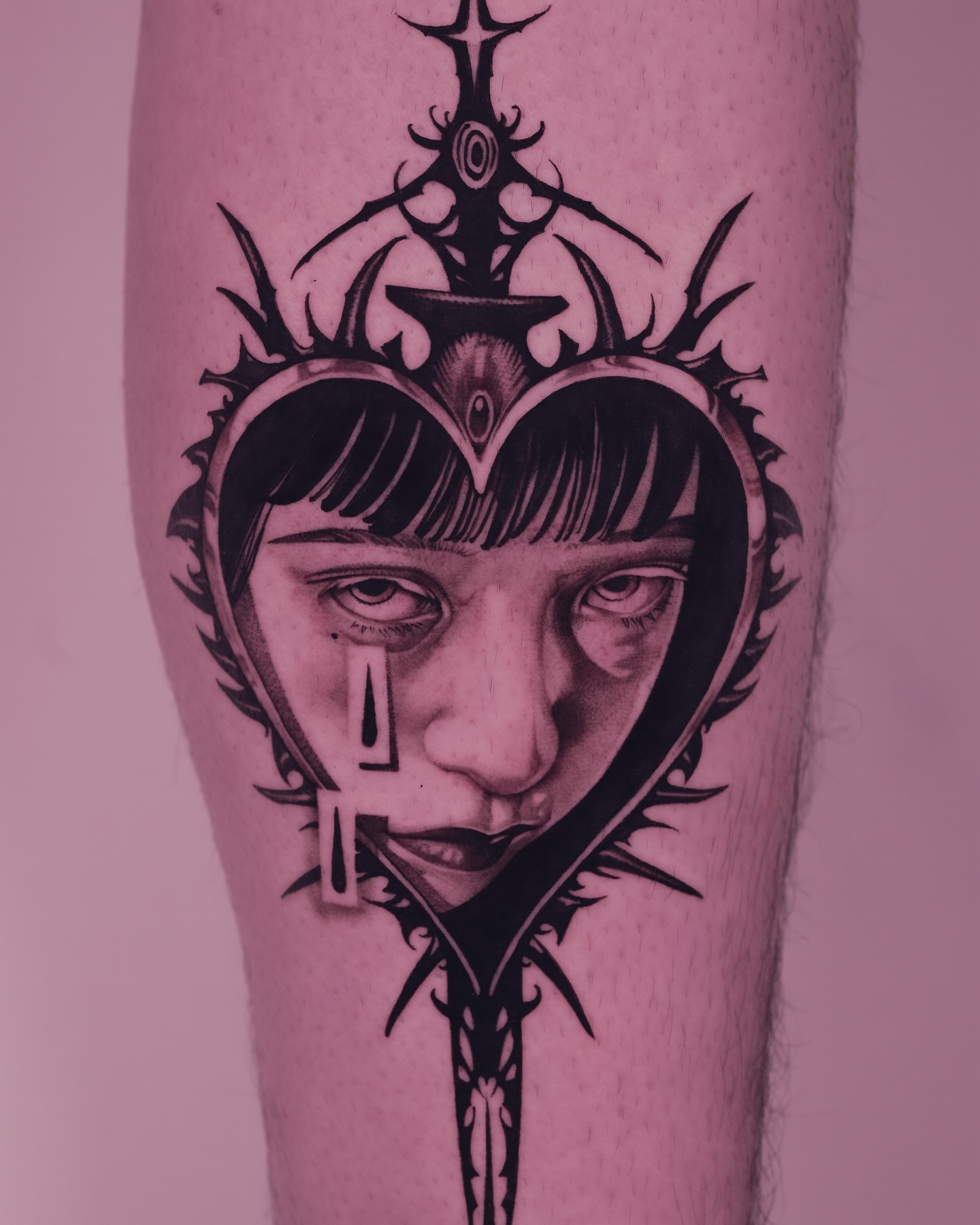 Tattoo by @9rukim — black_and_grey, realism
