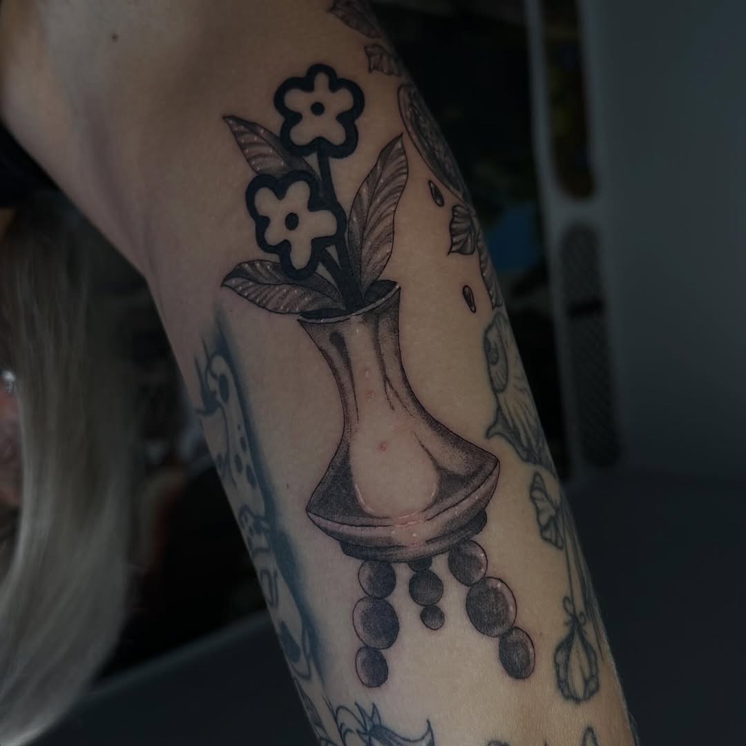 Tattoo by @madfrogs.tattooz β black_and_grey, dotwork