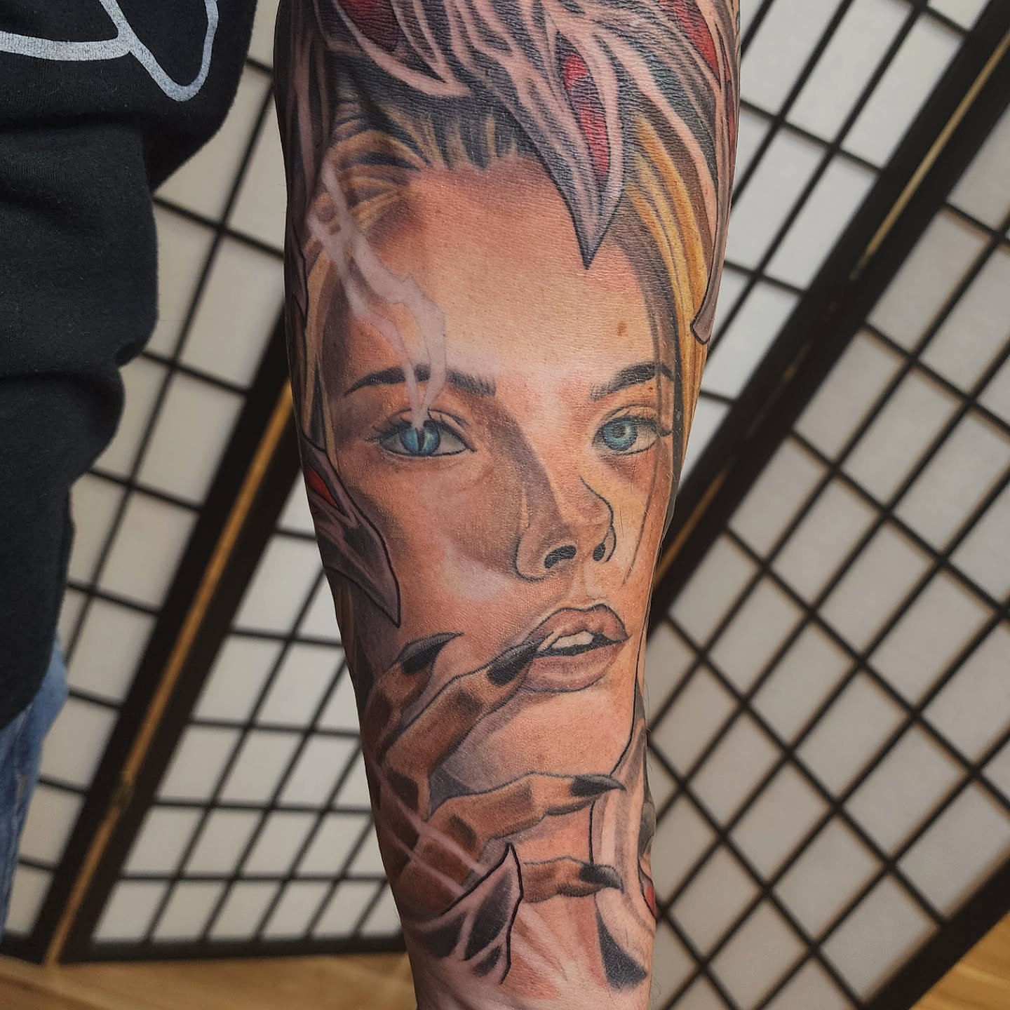 Portrait realism tattoo on the forearm by Anthony Moncada