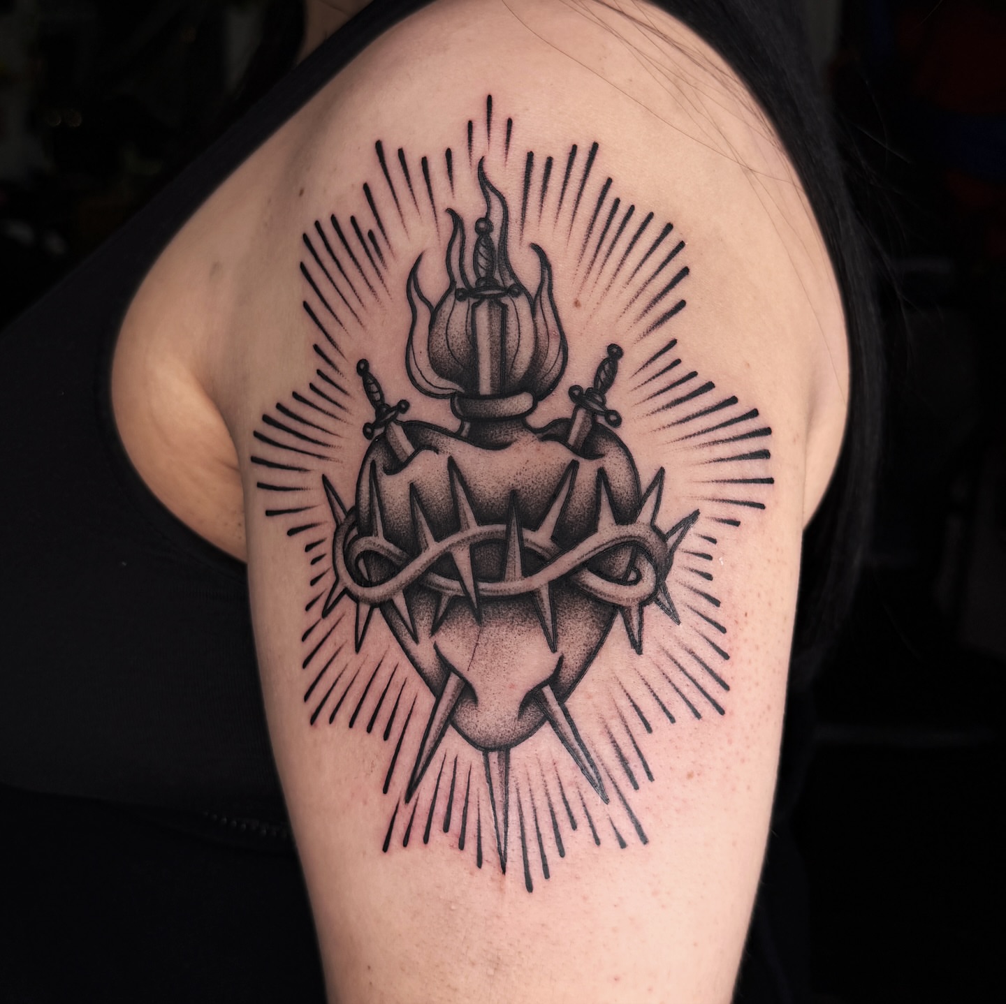 Tattoo by @wolfhazel β black_and_grey