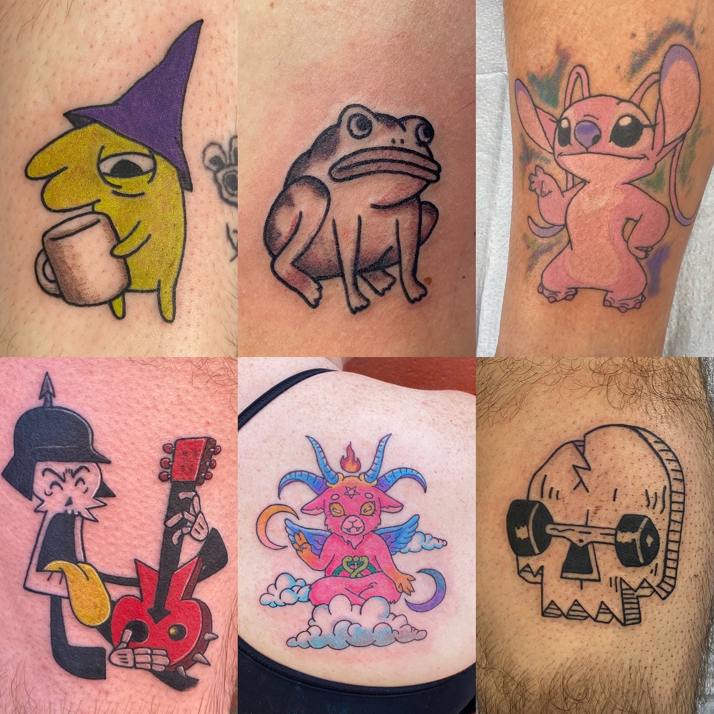 Cartoon characters anime tattoo on the upper arm by Destinee DeFriece