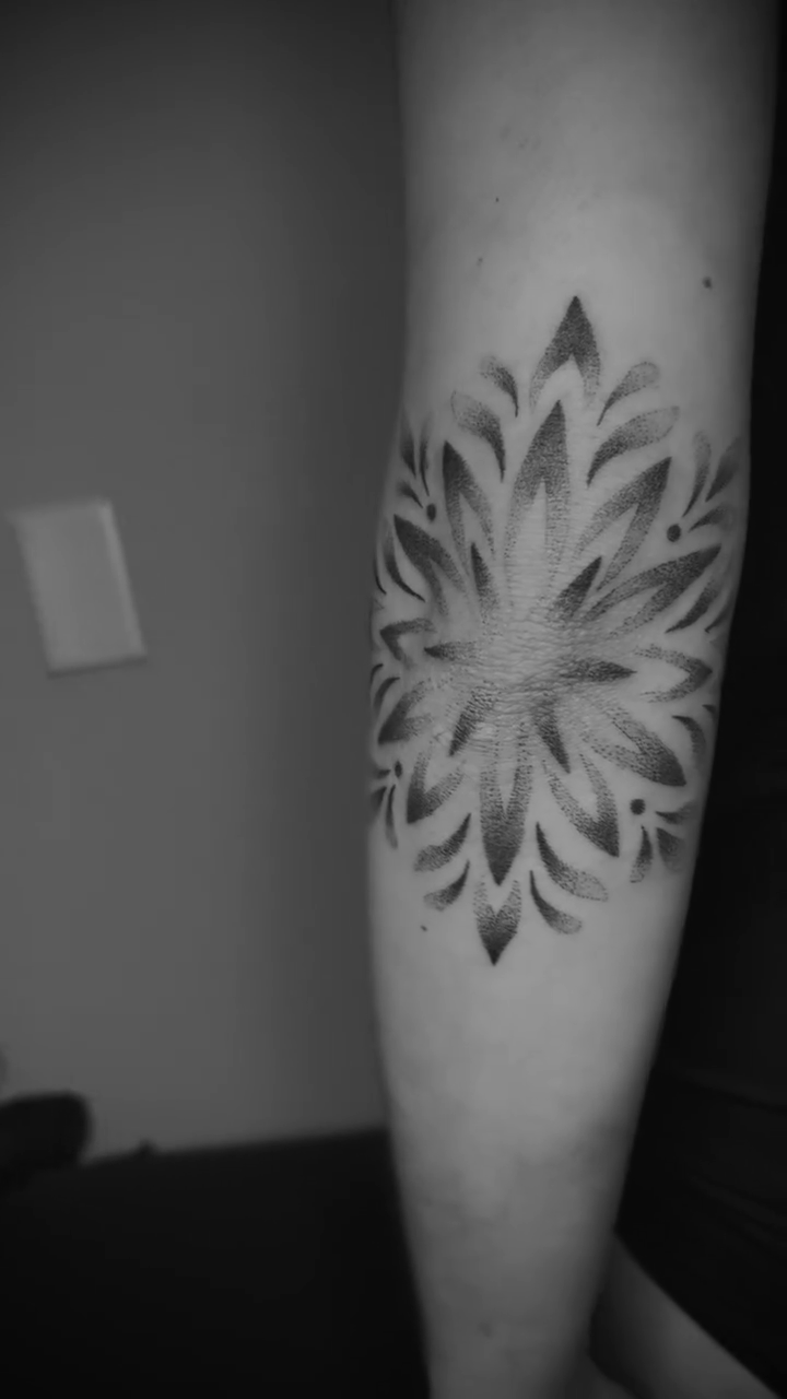 Tattoo by @oddratink — geometric, dotwork
