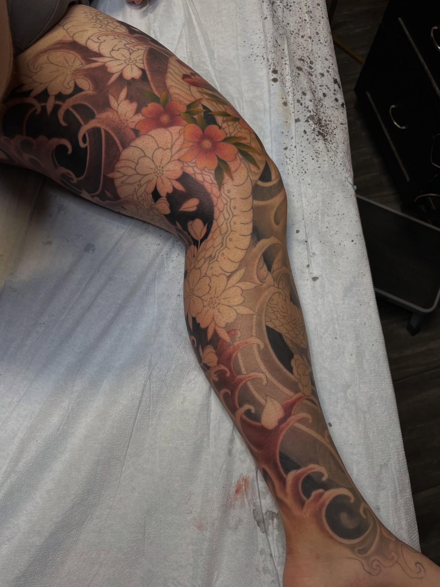 Tattoo by @iamnicholasblack — japanese_irezumi, dotwork