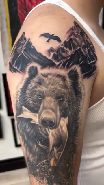 Tattoo by @nickbridwelltattoo — realism, black_and_grey